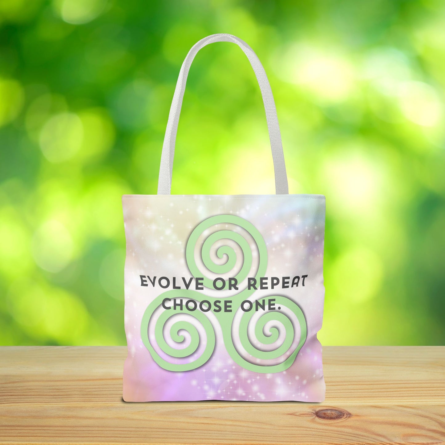 Evolve or Repeat Tote Bag – 3 sizes | Softly Spiritual. Boldly Intentional