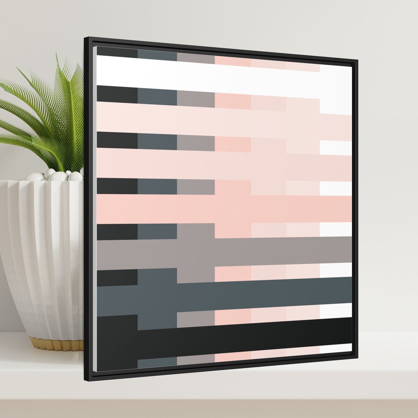 Modern Framed Geometric Canvas Art | Bold Color Meets Clean Framing