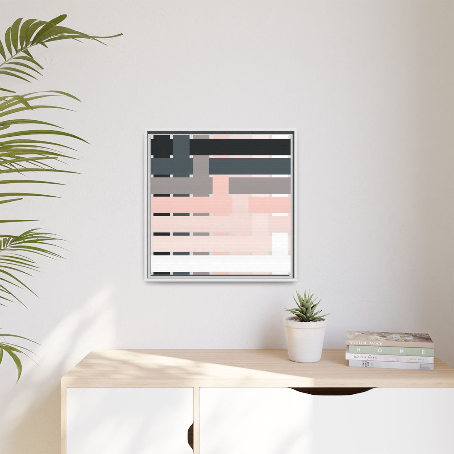 Modern Framed Geometric Canvas Art | Bold Color Meets Clean Framing