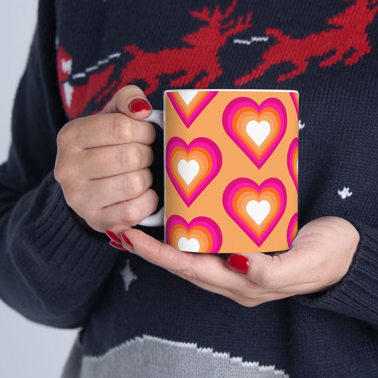 Geo Art Heart Mug – Bold Color, Daily Joy