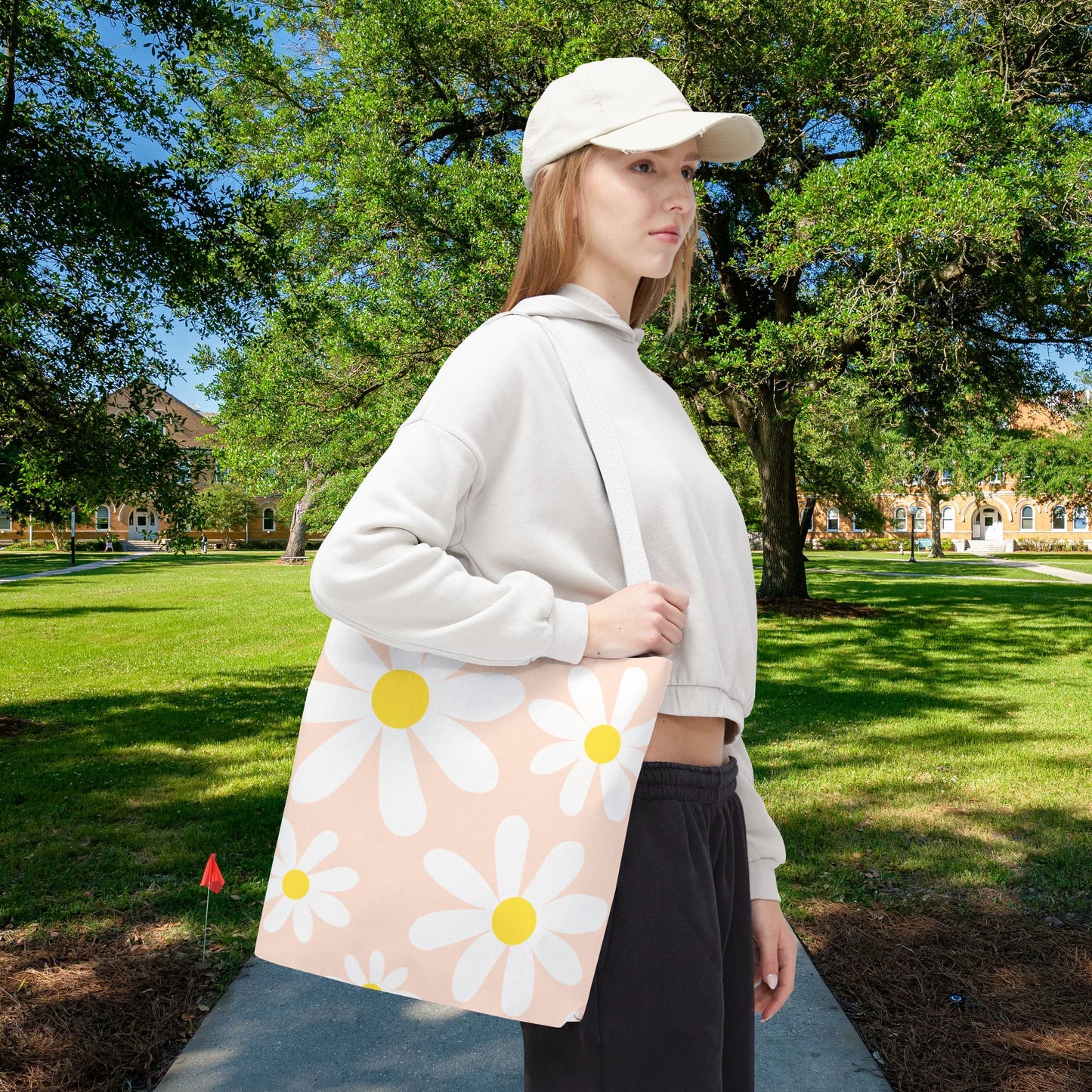 Blush Daisy Tote Bag – 3 sizes | Soft, Sweet, and Ready to Bloom