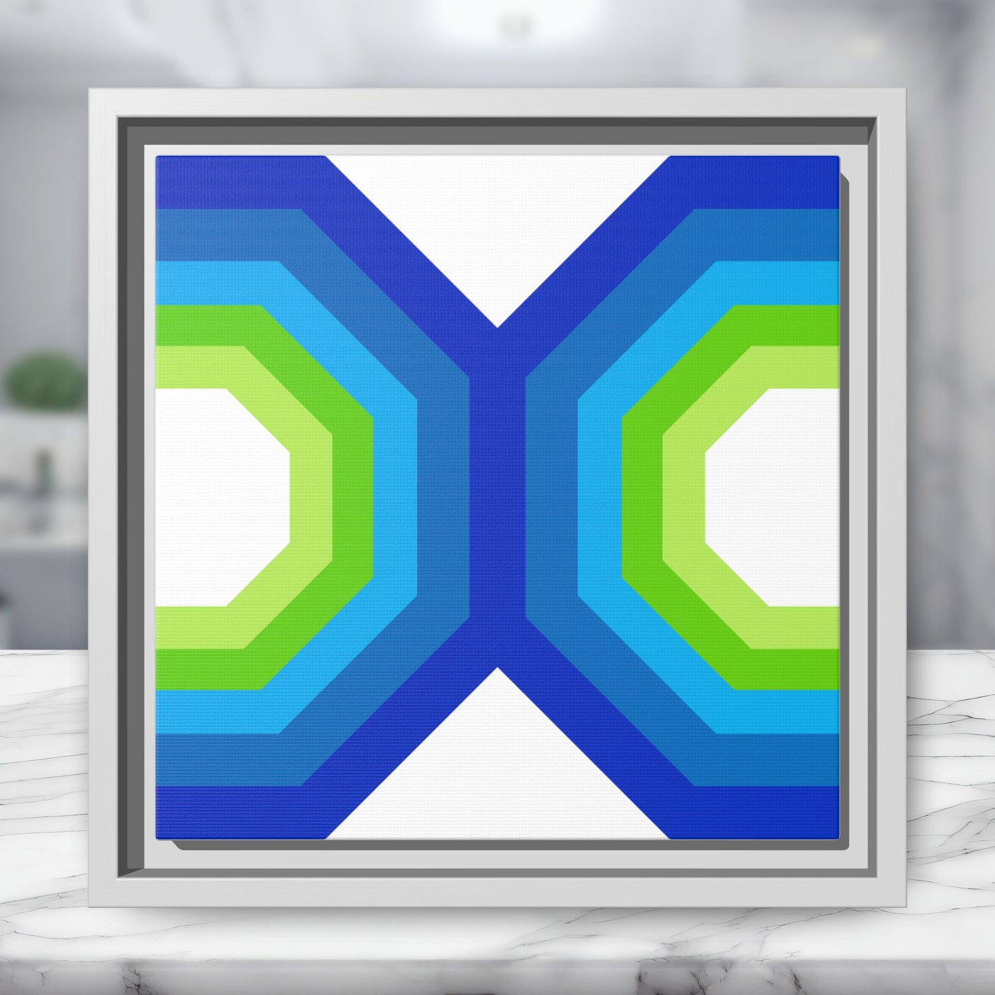 Modern Framed Geometric Canvas Art | Bold Color Meets Clean Framing