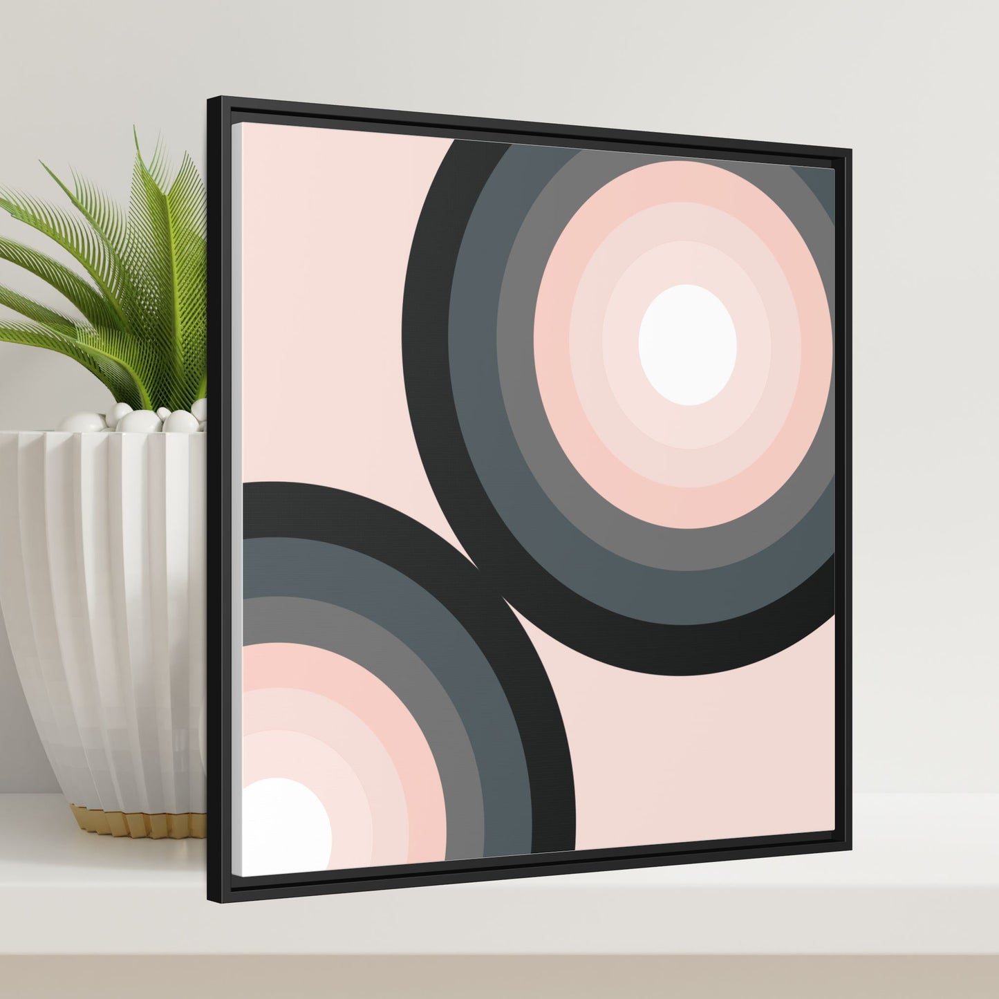 Modern Framed Geometric Canvas Art | Bold Color Meets Clean Framing