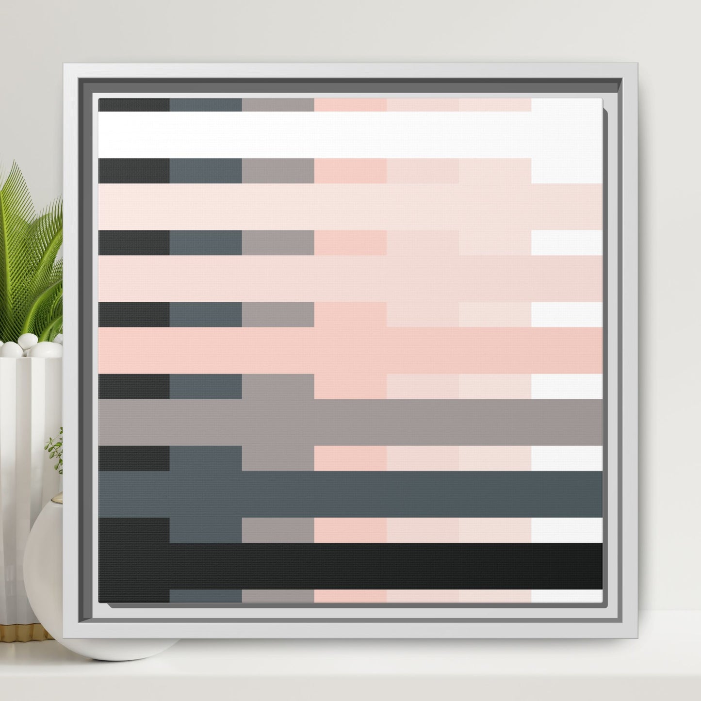 Modern Framed Geometric Canvas Art | Bold Color Meets Clean Framing