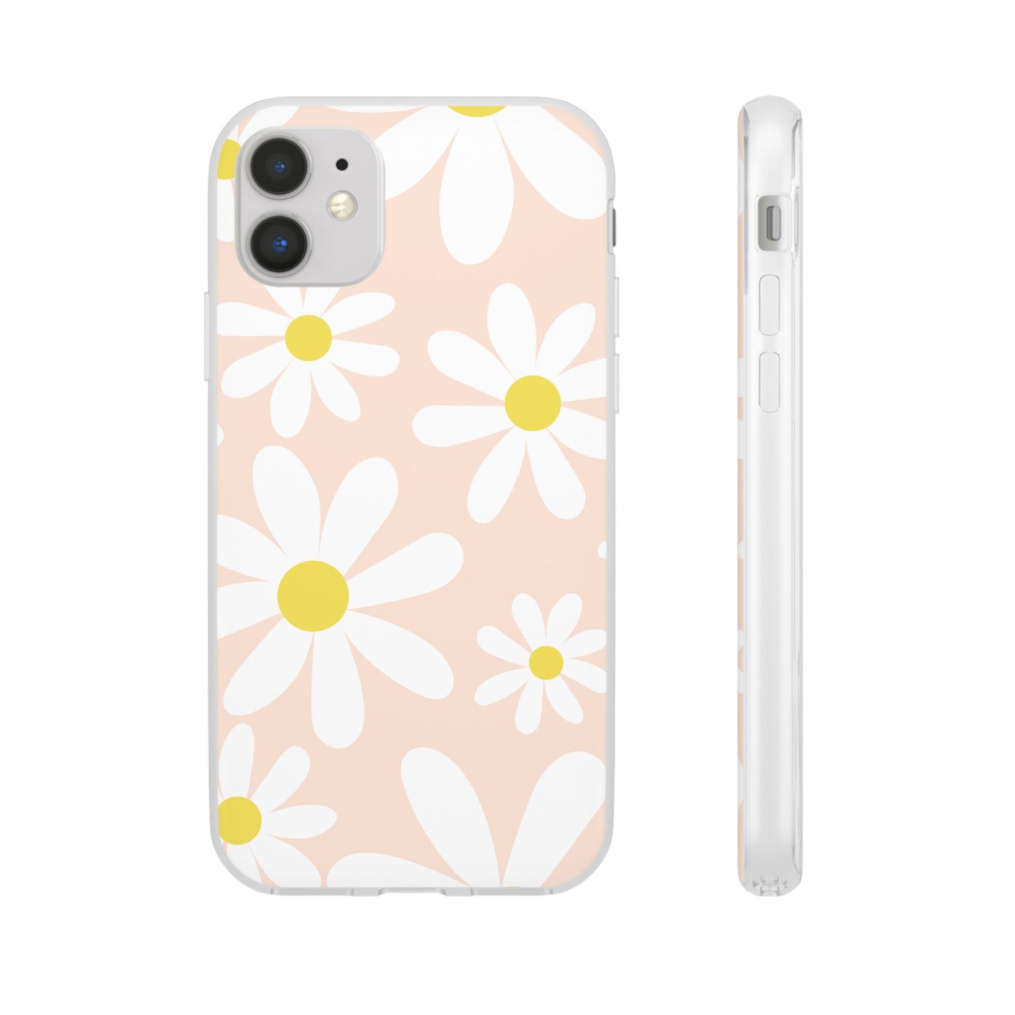 Phone Cases - Blush Daisy Pattern Flexi Cases