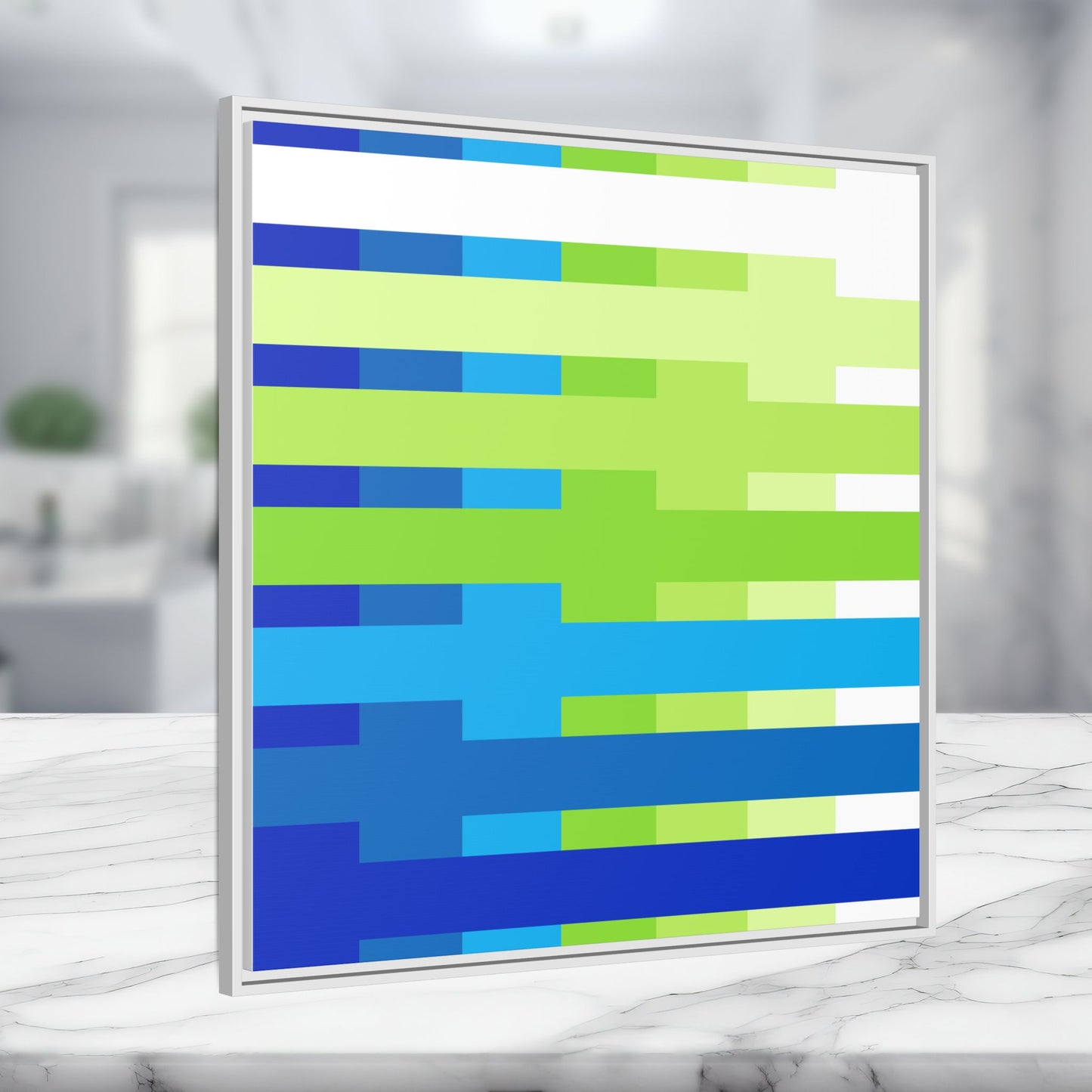 Modern Framed Geometric Canvas Art | Bold Color Meets Clean Framing