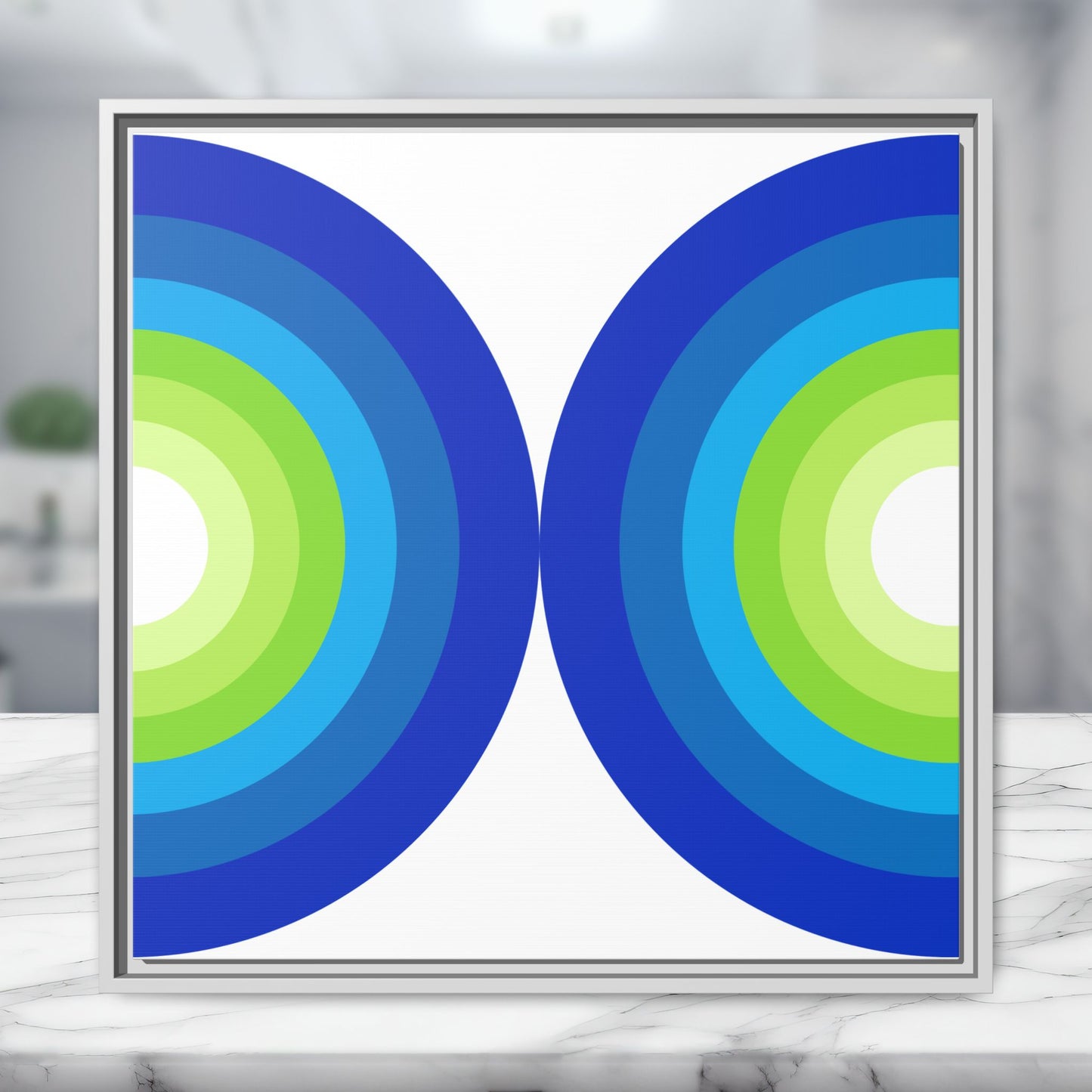 Modern Framed Geometric Canvas Art | Bold Color Meets Clean Framing