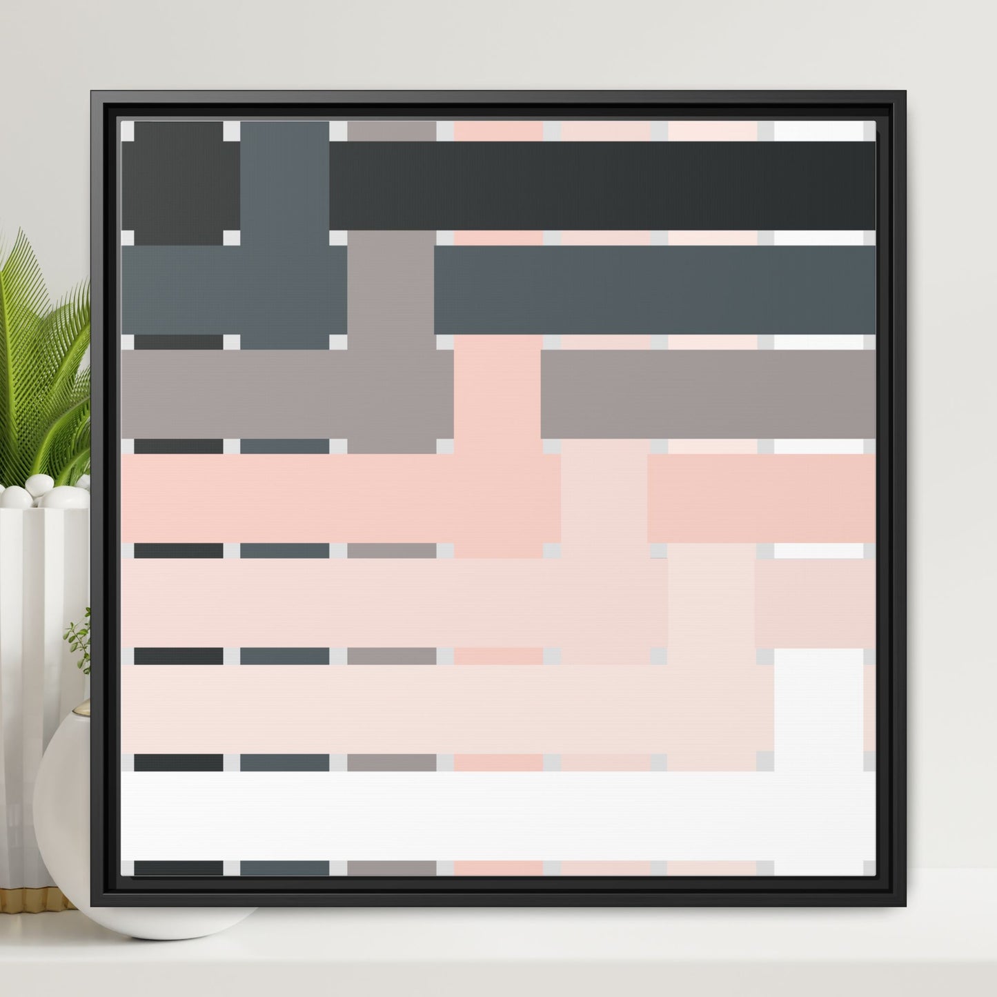 Modern Framed Geometric Canvas Art | Bold Color Meets Clean Framing