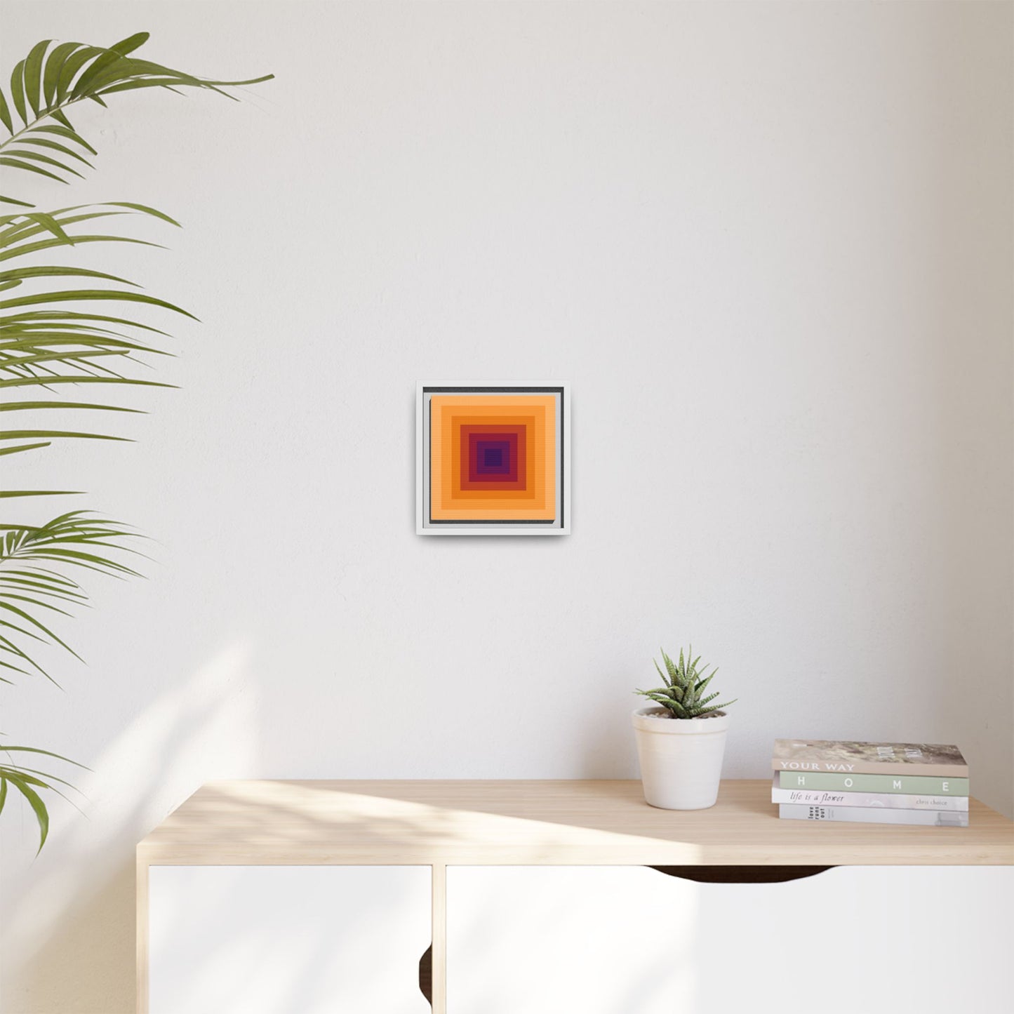 Modern Framed Geometric Canvas Art | Bold Color Meets Clean Framing