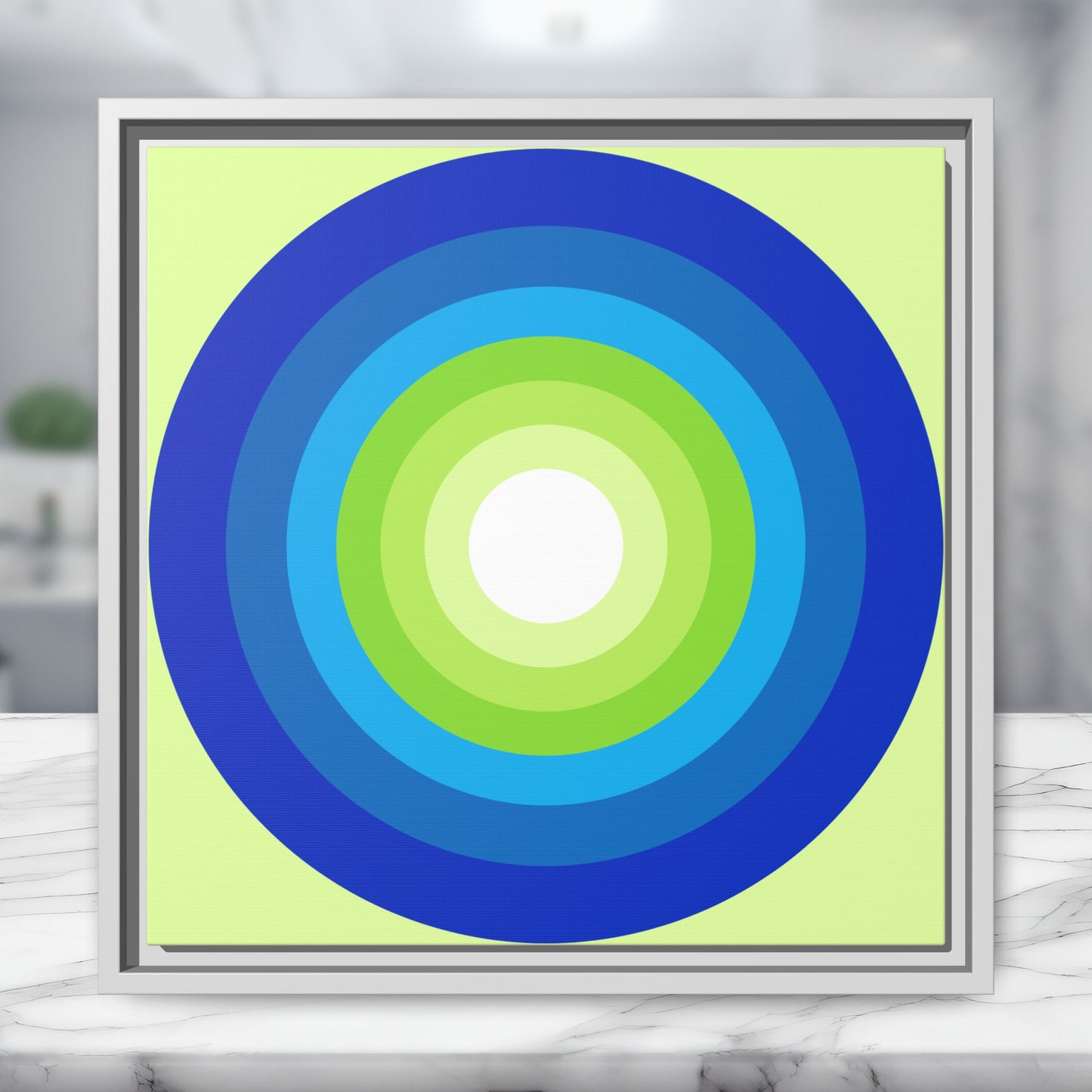 Modern Framed Geometric Canvas Art | Bold Color Meets Clean Framing