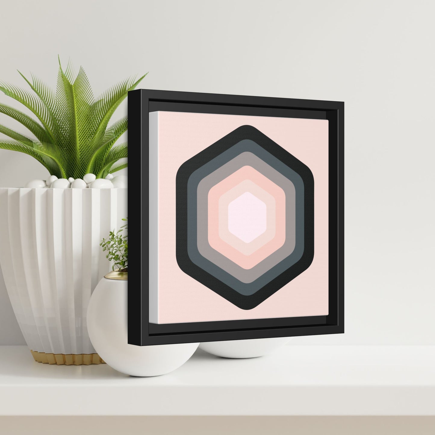 Modern Framed Geometric Canvas Art | Bold Color Meets Clean Framing