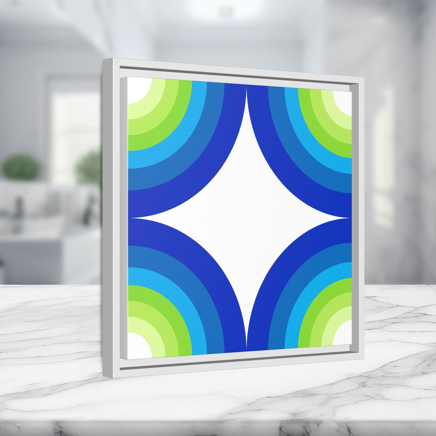 Modern Framed Geometric Canvas Art | Bold Color Meets Clean Framing