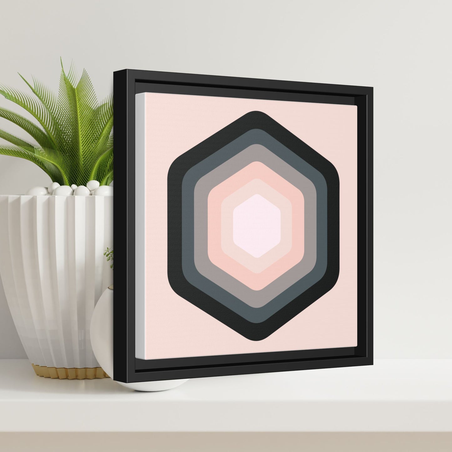 Modern Framed Geometric Canvas Art | Bold Color Meets Clean Framing