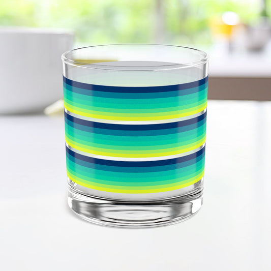 Vibrant Modern Retro Rocks Glass – 10oz