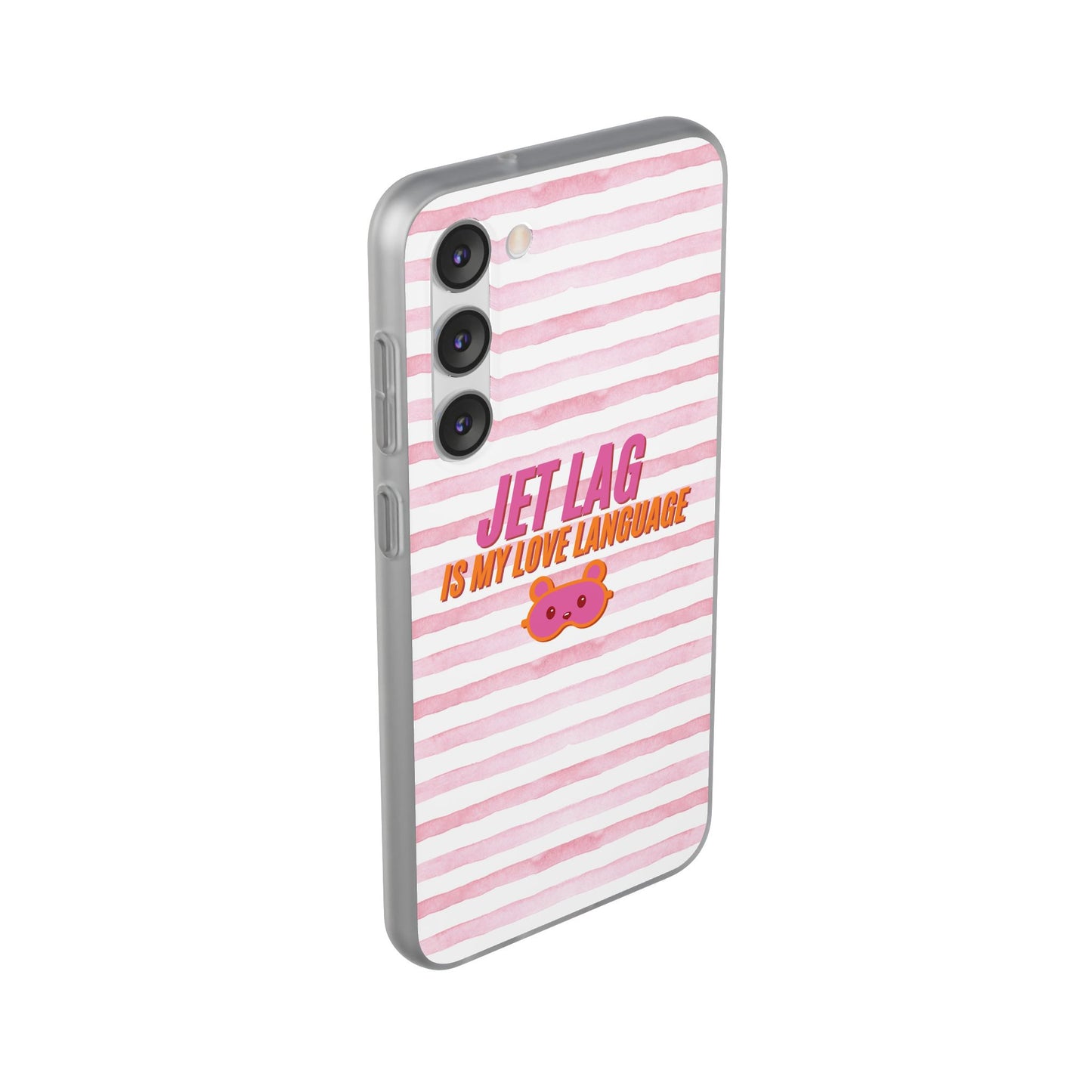 Phone Case - Jetlag is My Love Language Pink Stripe Flexi Case