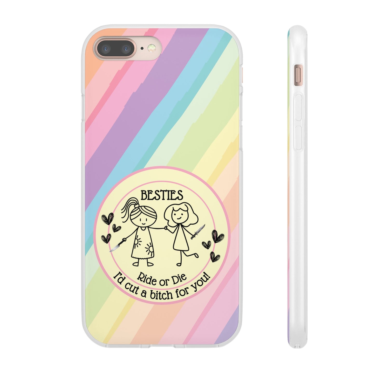 Phone Cases - Pastels Besties Ride or Die | "I'd Cut a Bitch for You"
