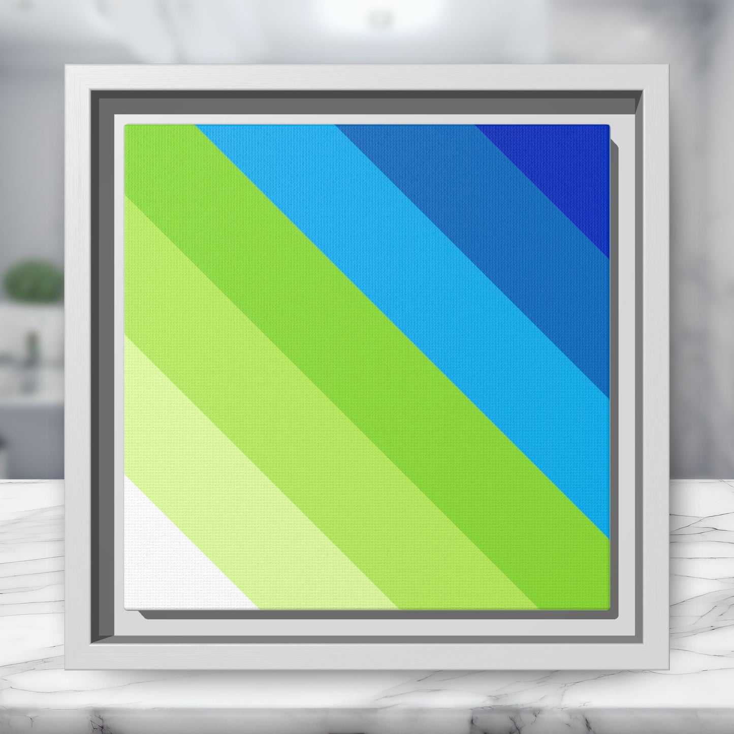 Modern Framed Geometric Canvas Art | Bold Color Meets Clean Framing