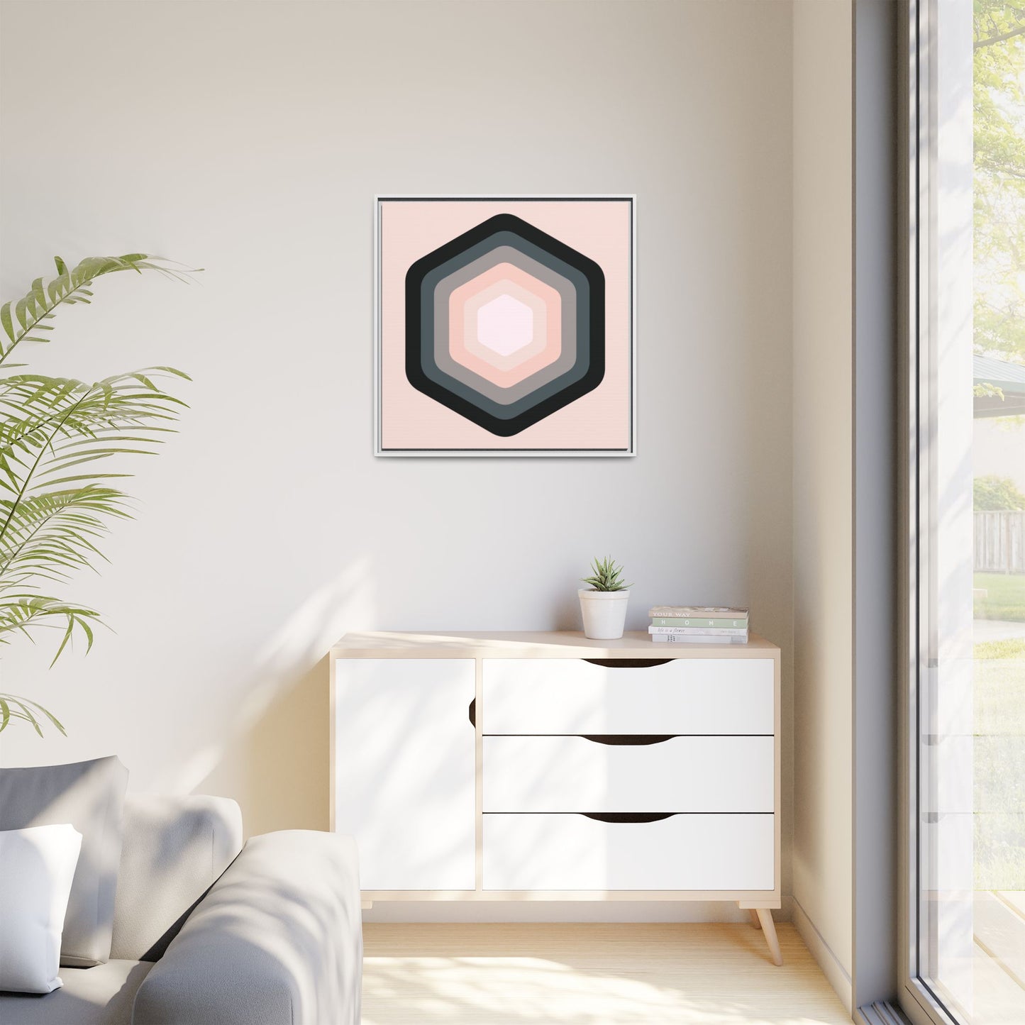 Modern Framed Geometric Canvas Art | Bold Color Meets Clean Framing