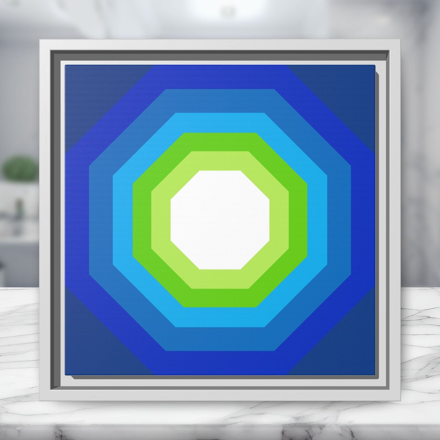 Modern Framed Geometric Canvas Art | Bold Color Meets Clean Framing