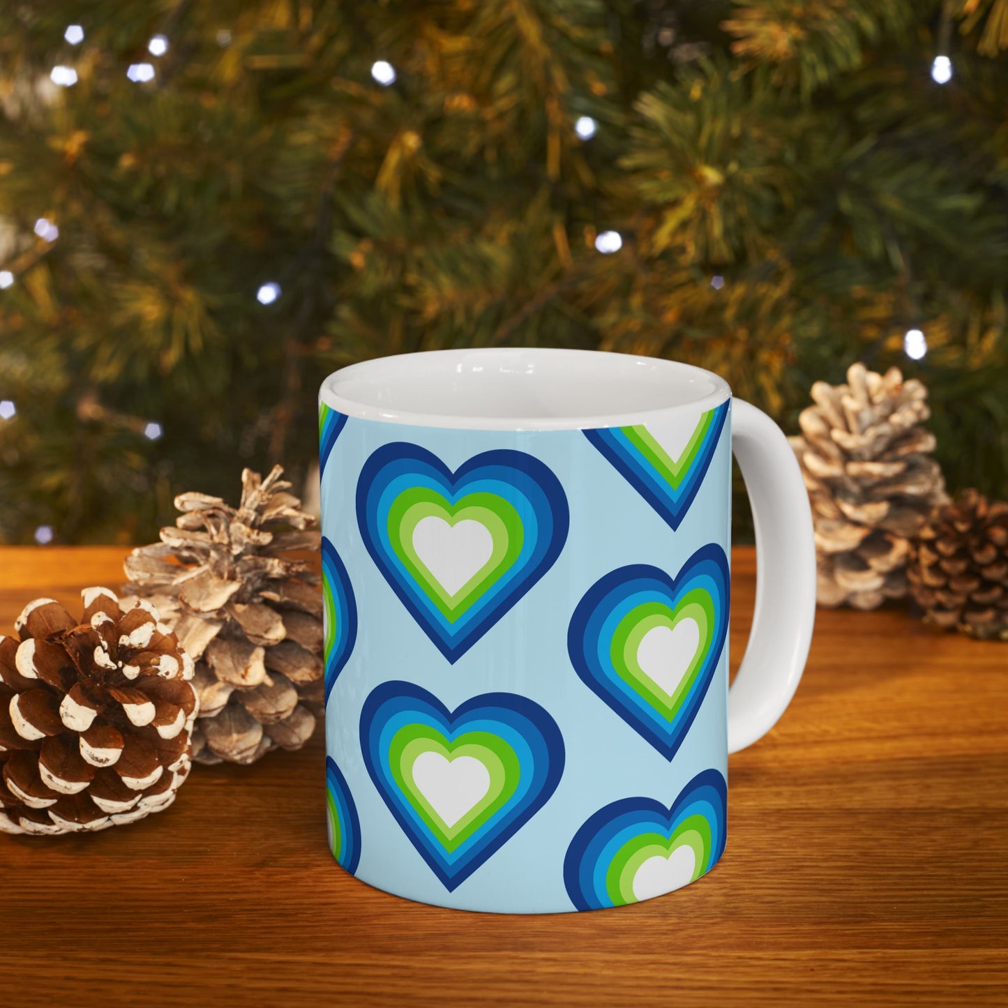 Geo Art Heart Mug – Bold Color, Daily Joy