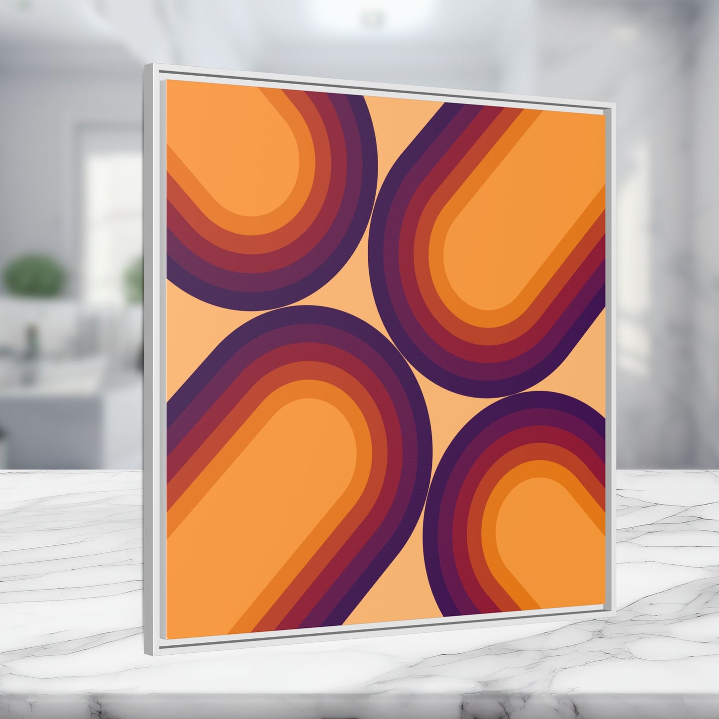 Modern Framed Geometric Canvas Art | Bold Color Meets Clean Framing