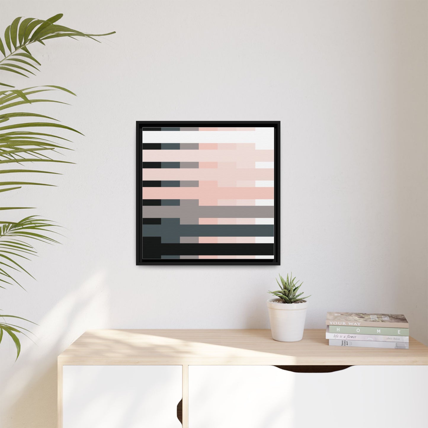 Modern Framed Geometric Canvas Art | Bold Color Meets Clean Framing