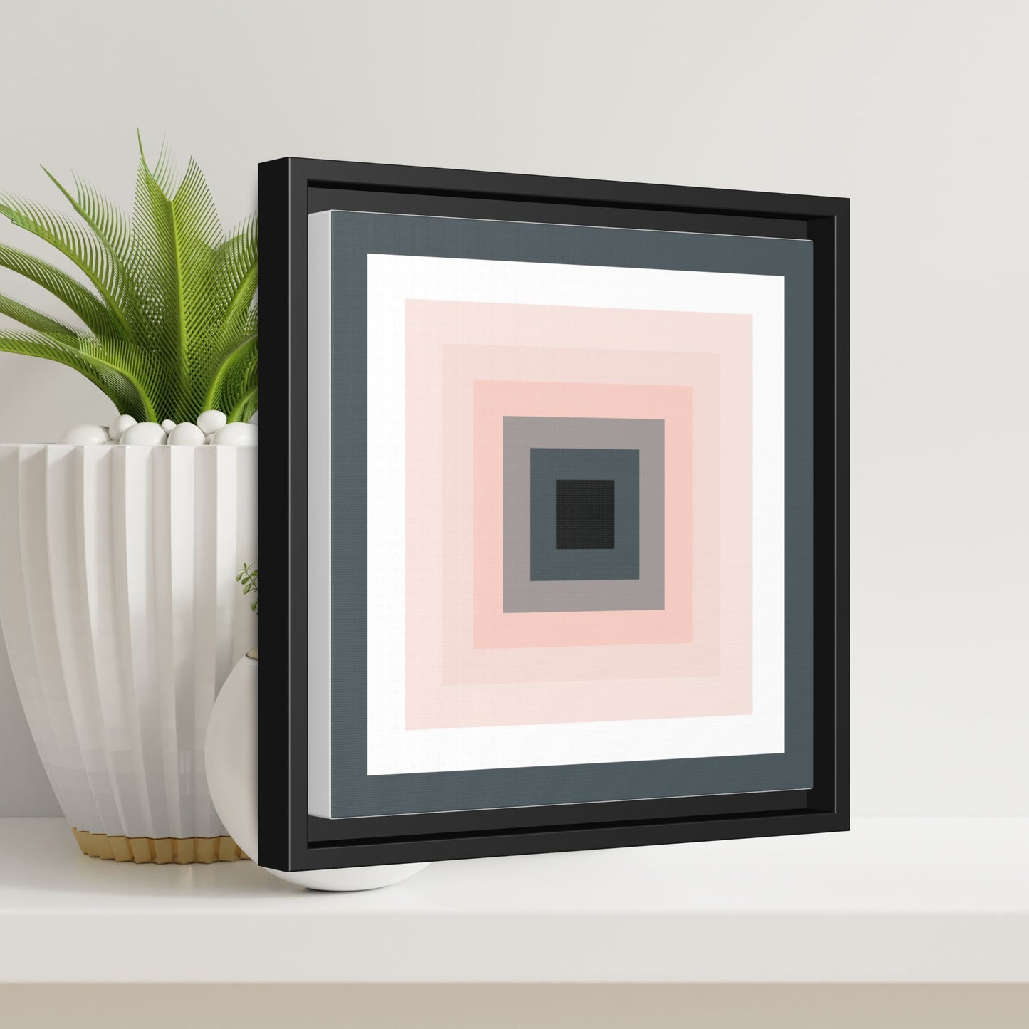 Modern Framed Geometric Canvas Art | Bold Color Meets Clean Framing