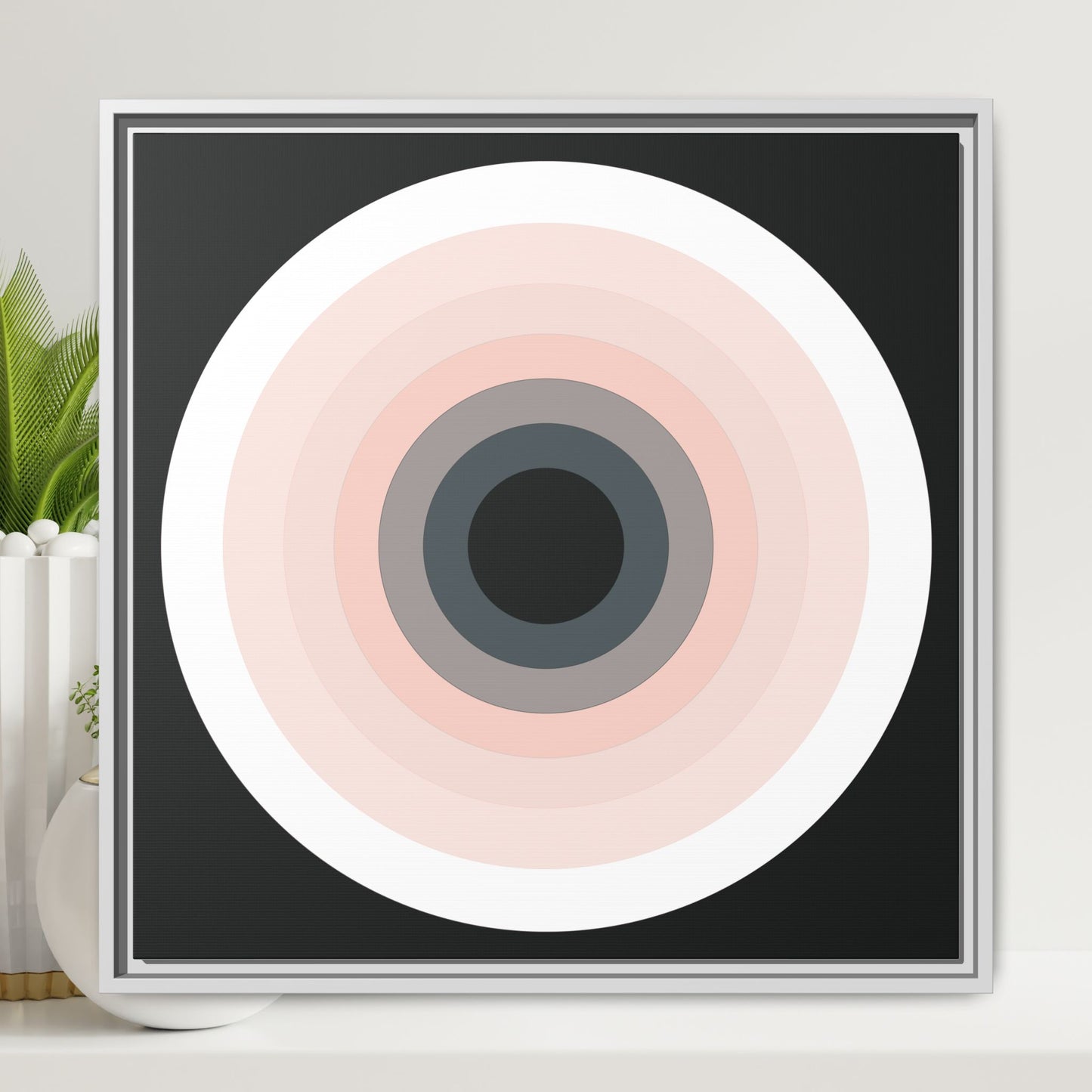 Modern Framed Geometric Canvas Art | Bold Color Meets Clean Framing