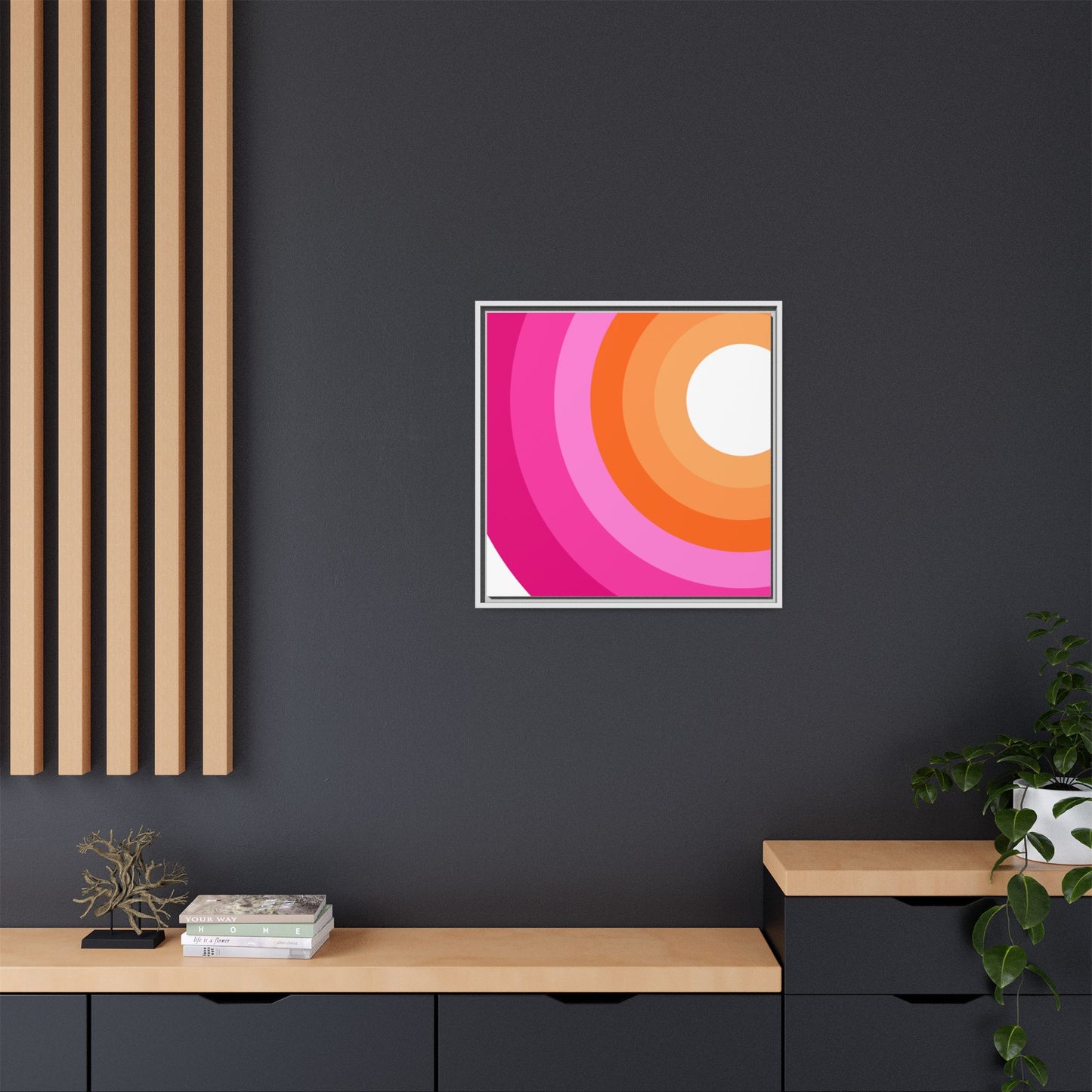 Modern Framed Geometric Canvas Art | Bold Color Meets Clean Framing