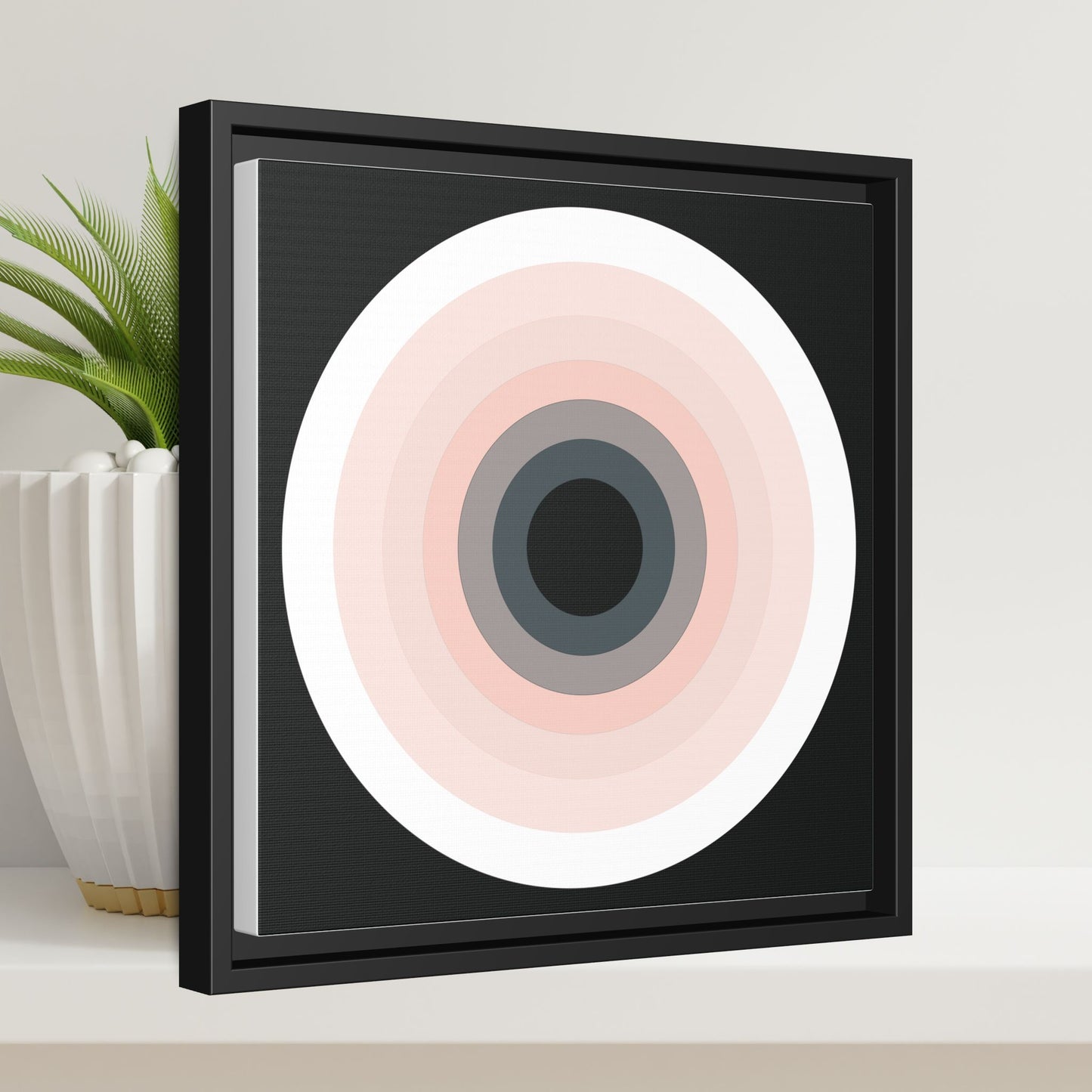 Modern Framed Geometric Canvas Art | Bold Color Meets Clean Framing