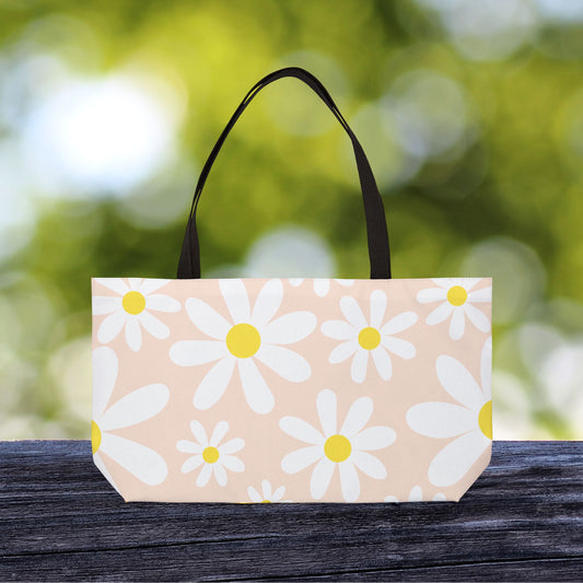 Blush Daisy XL Tote | Oversized Carry-All | Sunny Vibes