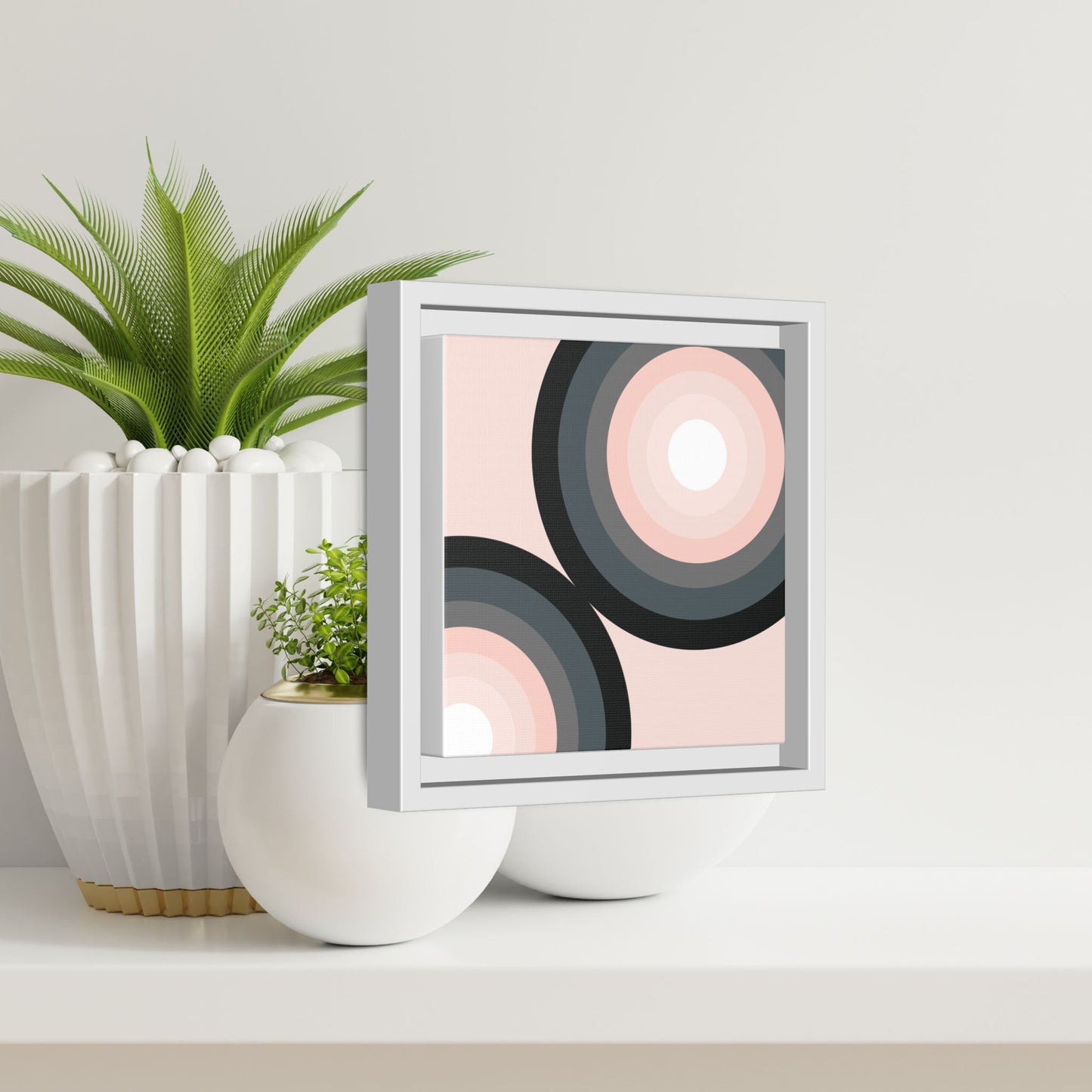 Modern Framed Geometric Canvas Art | Bold Color Meets Clean Framing