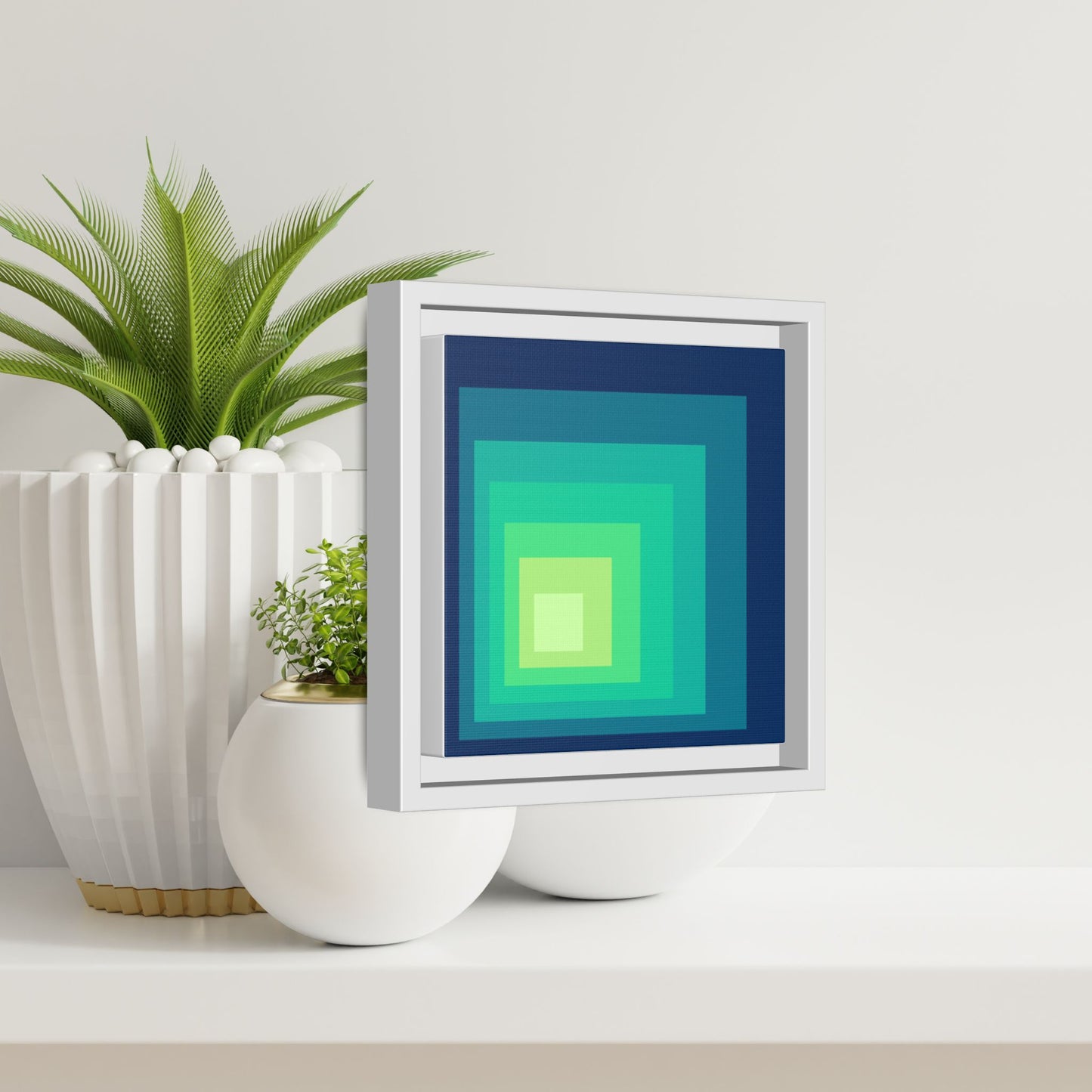 Modern Framed Geometric Canvas Art | Bold Color Meets Clean Framing