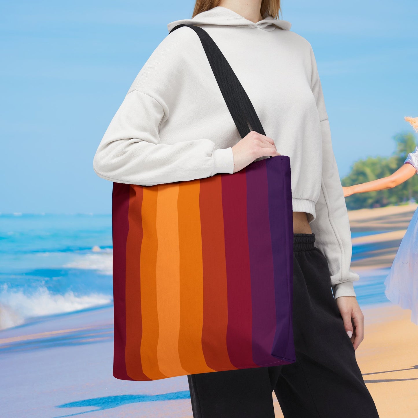 Geometric Art Tote Bag – 3 sizes | Bold lines. Vivid color. Retro with a modern twist.