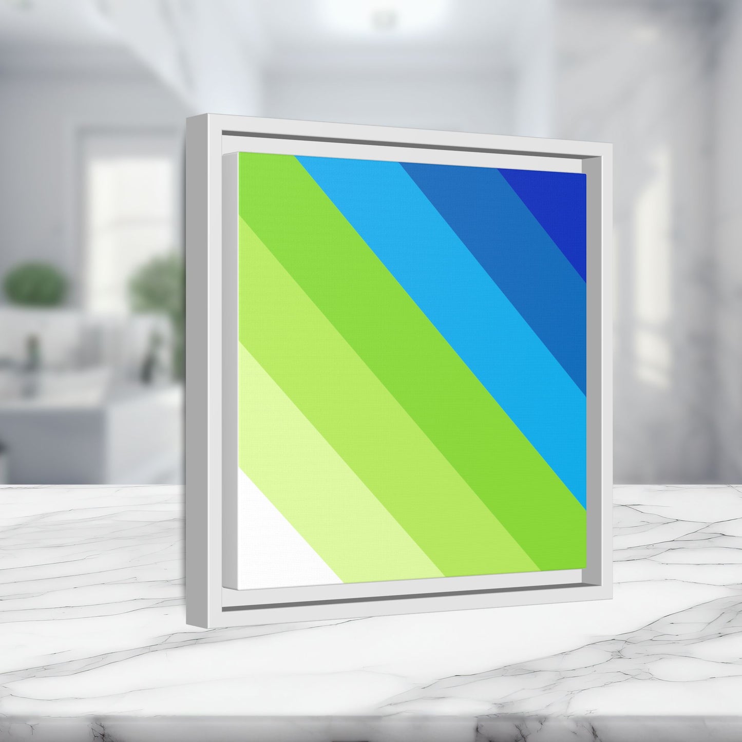 Modern Framed Geometric Canvas Art | Bold Color Meets Clean Framing