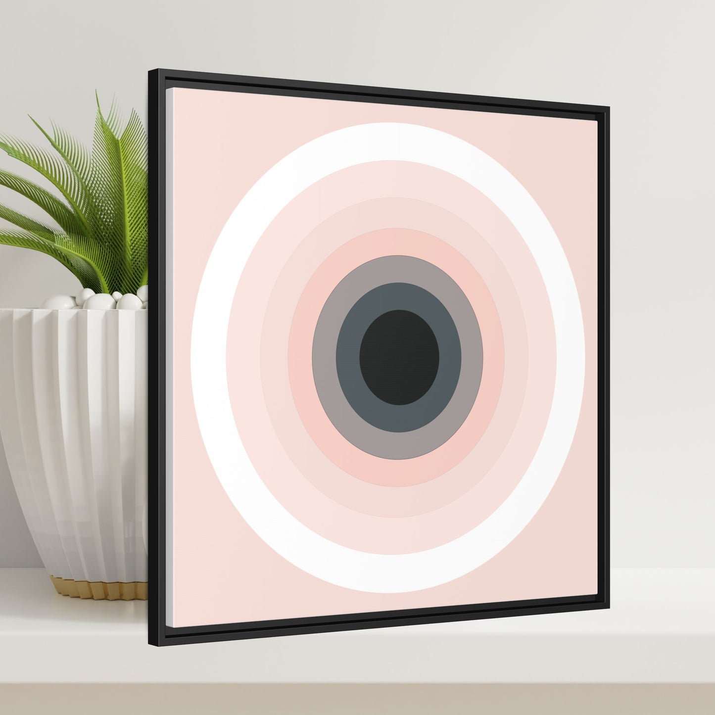 Modern Framed Geometric Canvas Art | Bold Color Meets Clean Framing