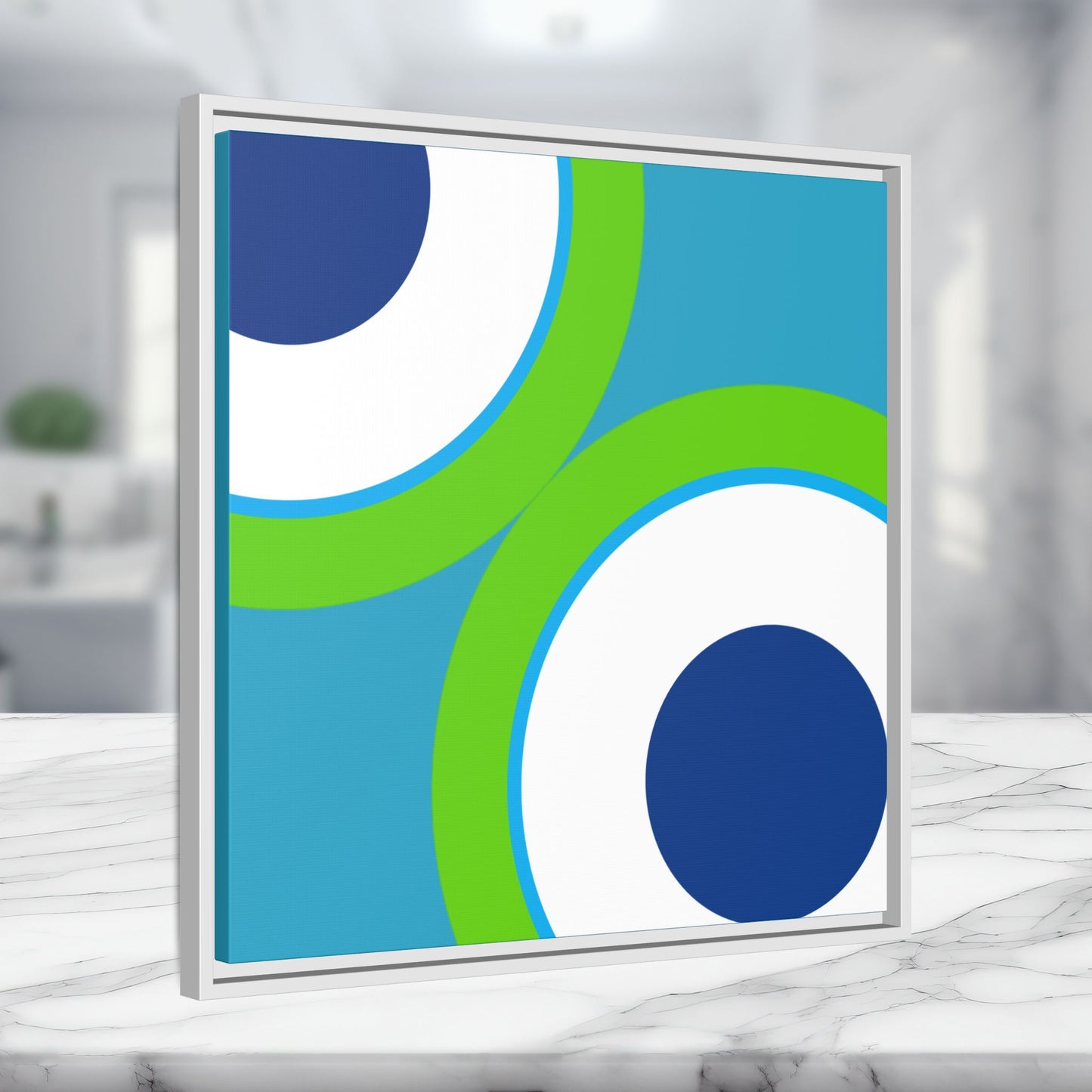 Modern Framed Geometric Canvas Art | Bold Color Meets Clean Framing