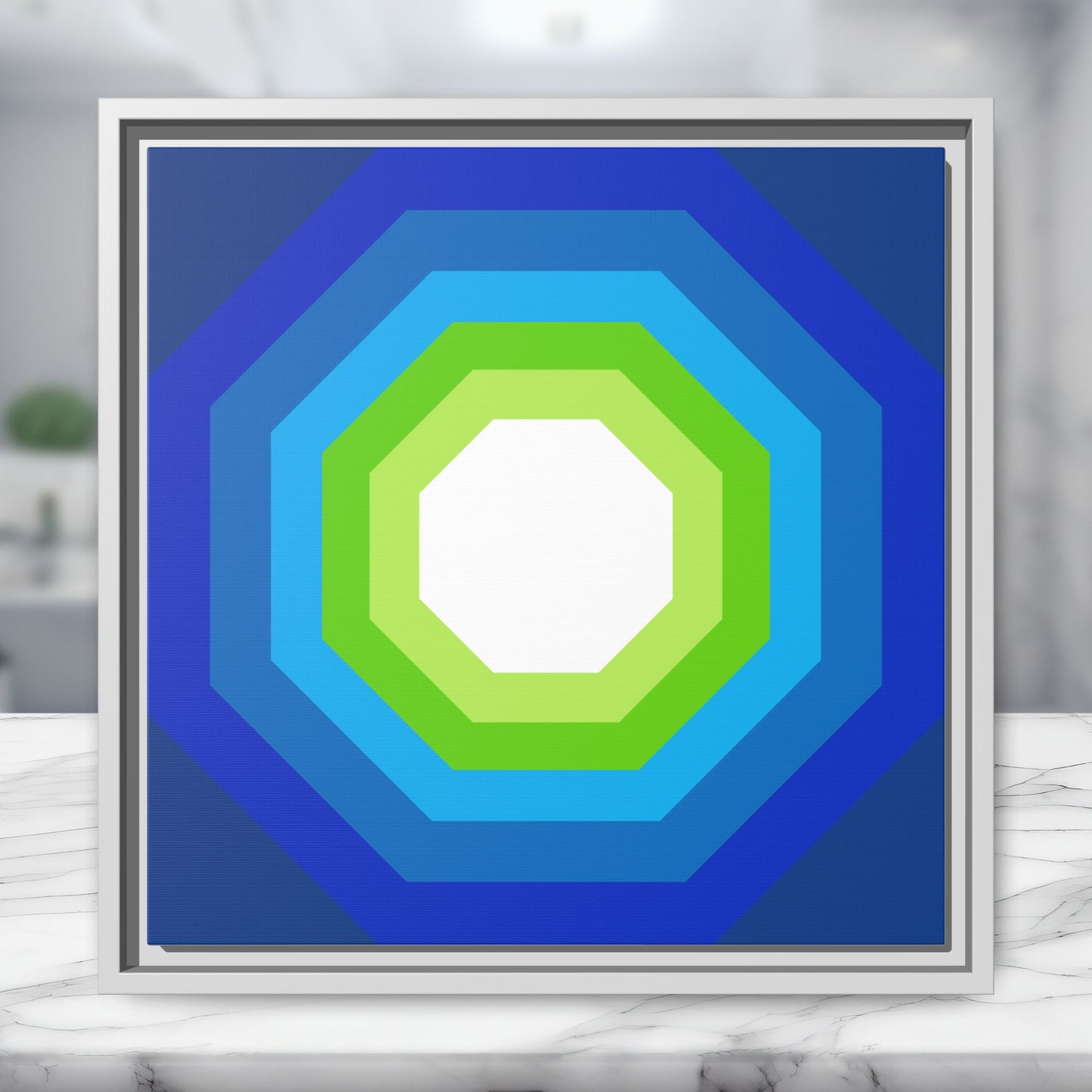Modern Framed Geometric Canvas Art | Bold Color Meets Clean Framing