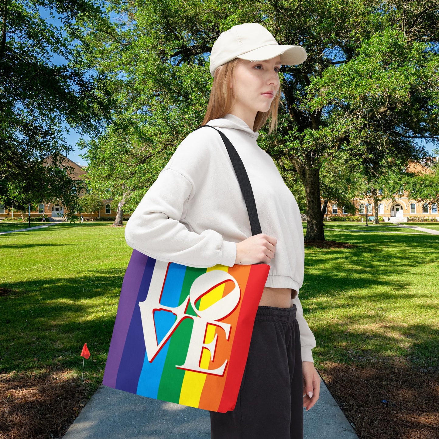 Rainbow LOVE Tote Bag – 3 Size Options | Bright, Bold & Heartfelt
