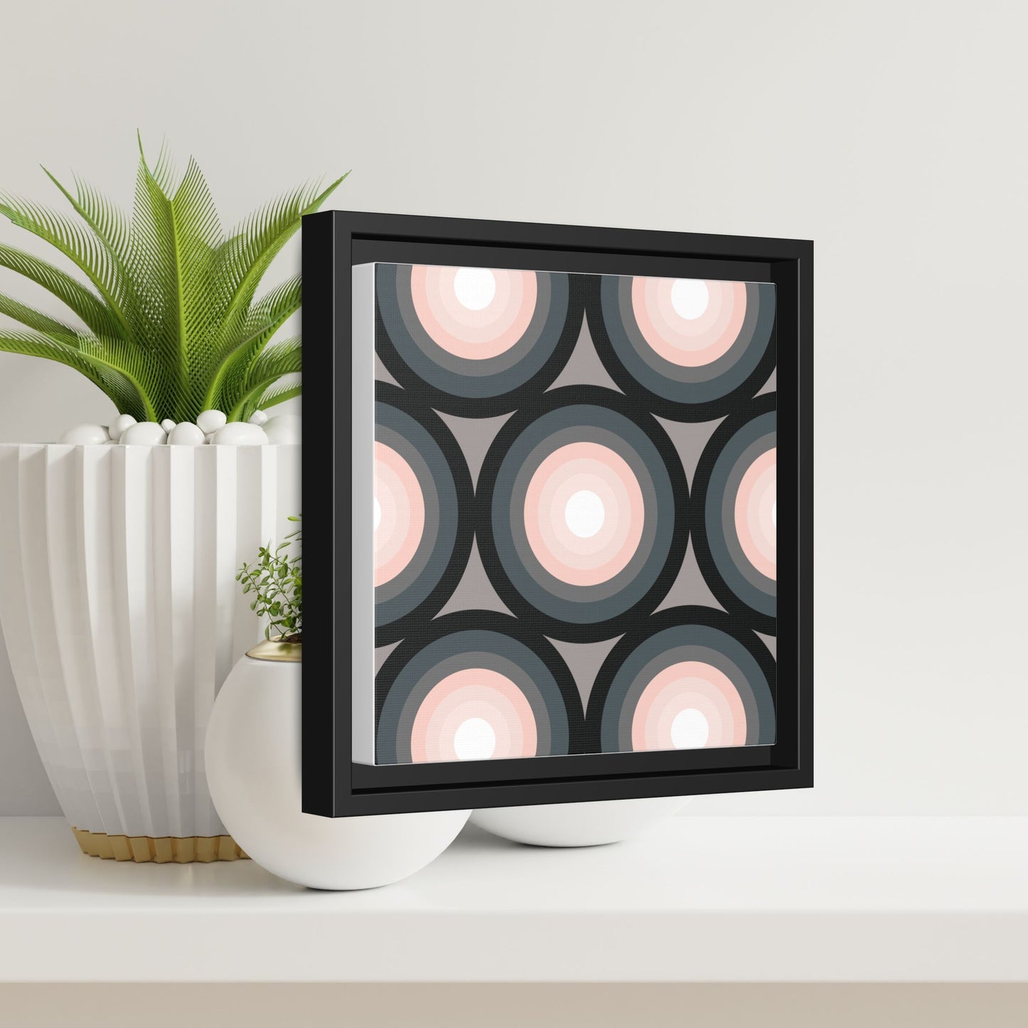 Modern Framed Geometric Canvas Art | Bold Color Meets Clean Framing