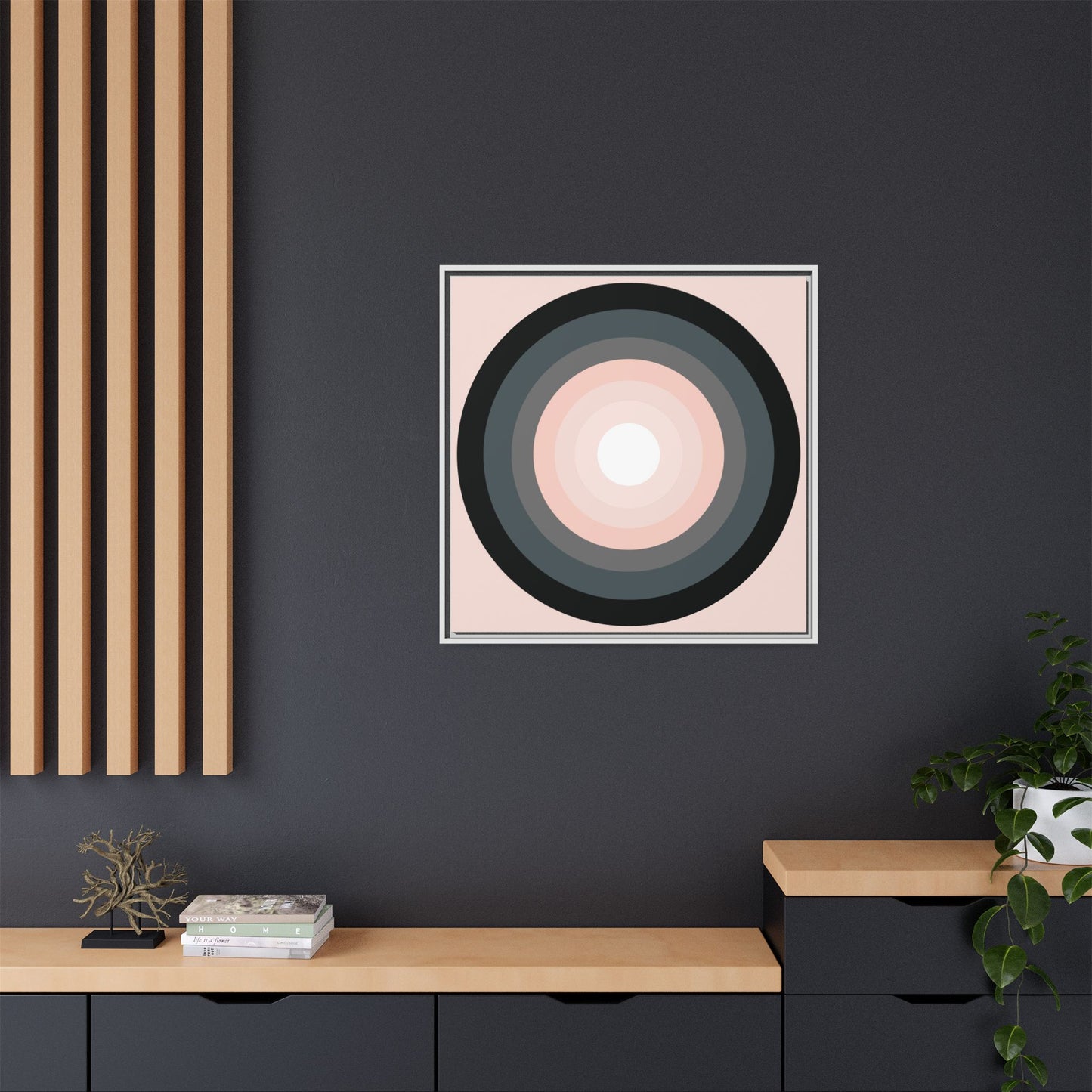 Modern Framed Geometric Canvas Art | Bold Color Meets Clean Framing