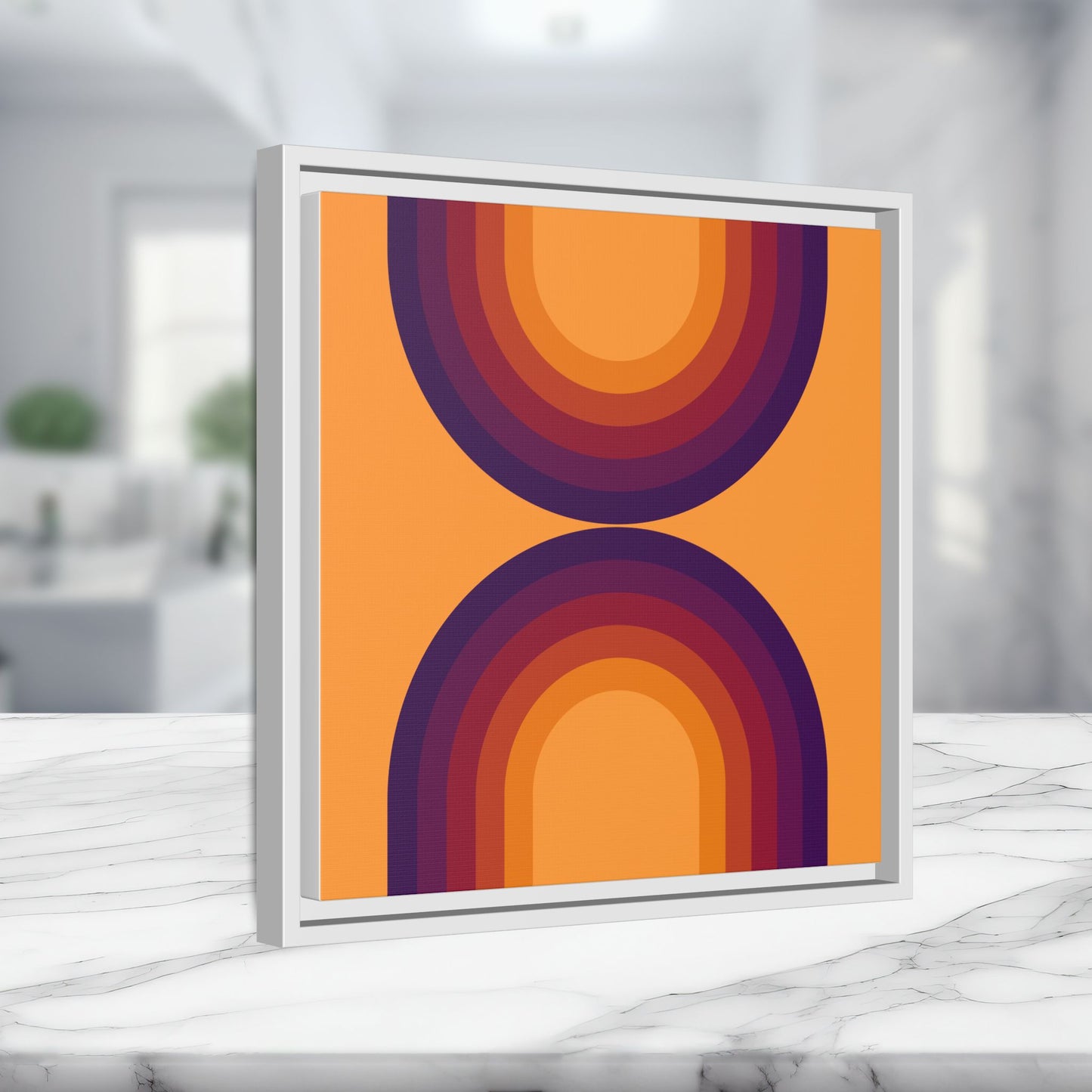 Modern Framed Geometric Canvas Art | Bold Color Meets Clean Framing