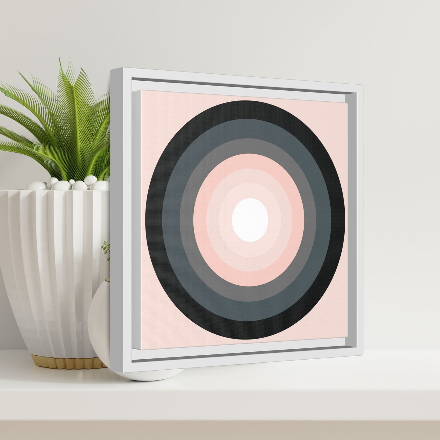 Modern Framed Geometric Canvas Art | Bold Color Meets Clean Framing