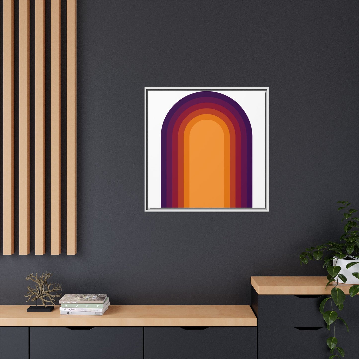 Modern Framed Geometric Canvas Art | Bold Color Meets Clean Framing