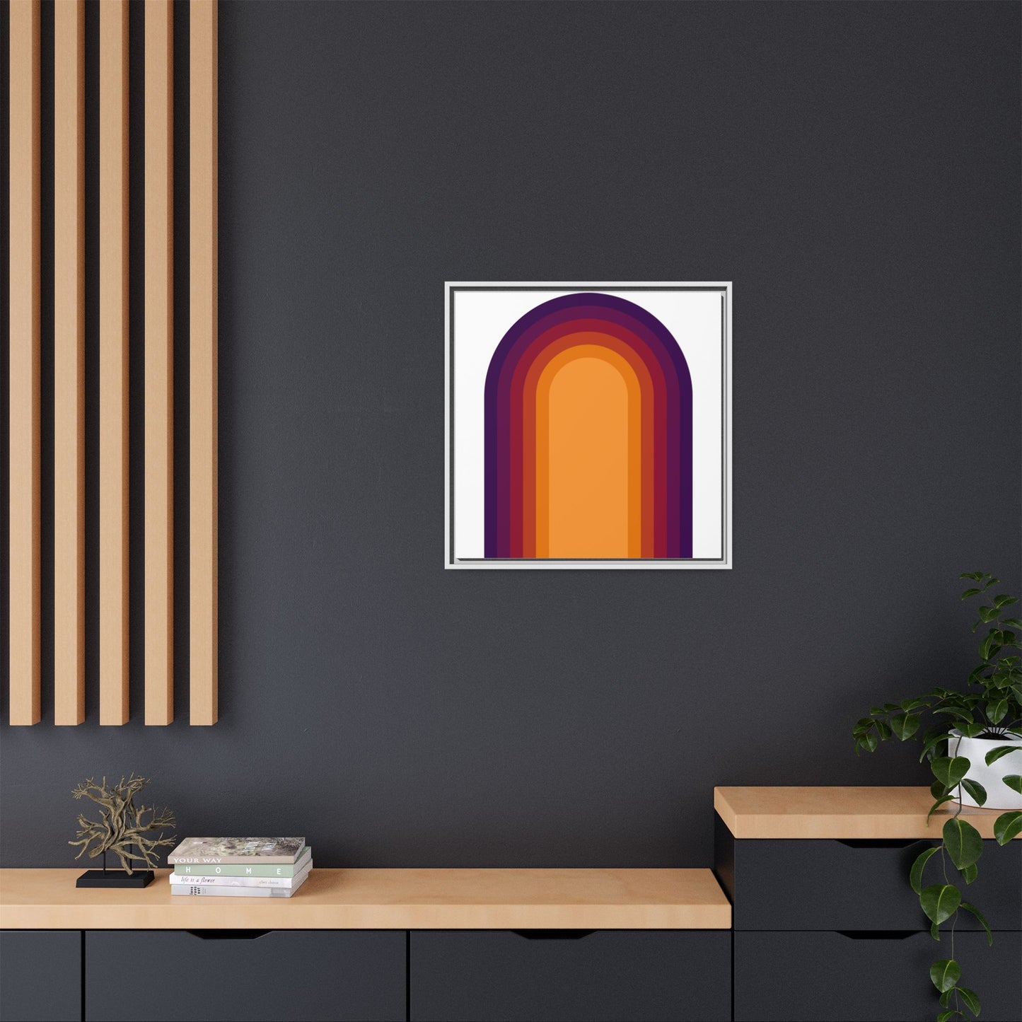 Modern Framed Geometric Canvas Art | Bold Color Meets Clean Framing