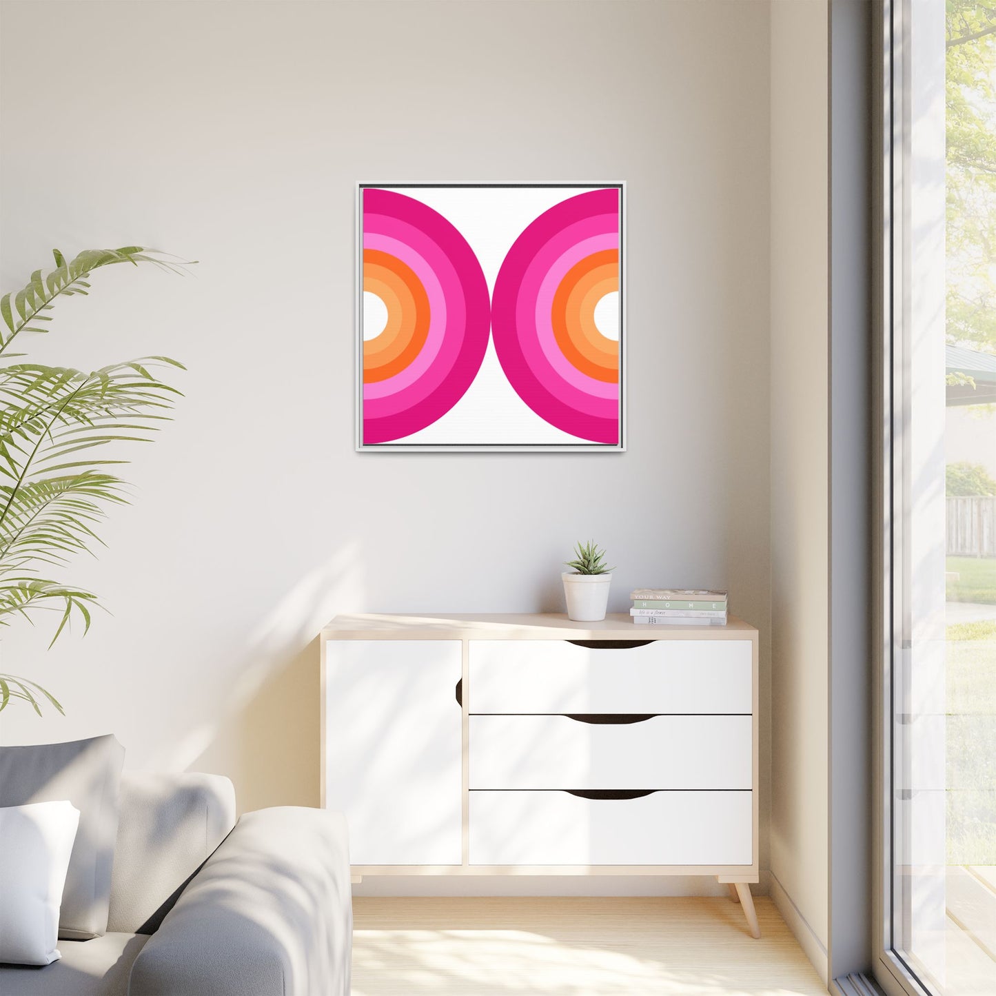 Modern Framed Geometric Canvas Art | Bold Color Meets Clean Framing
