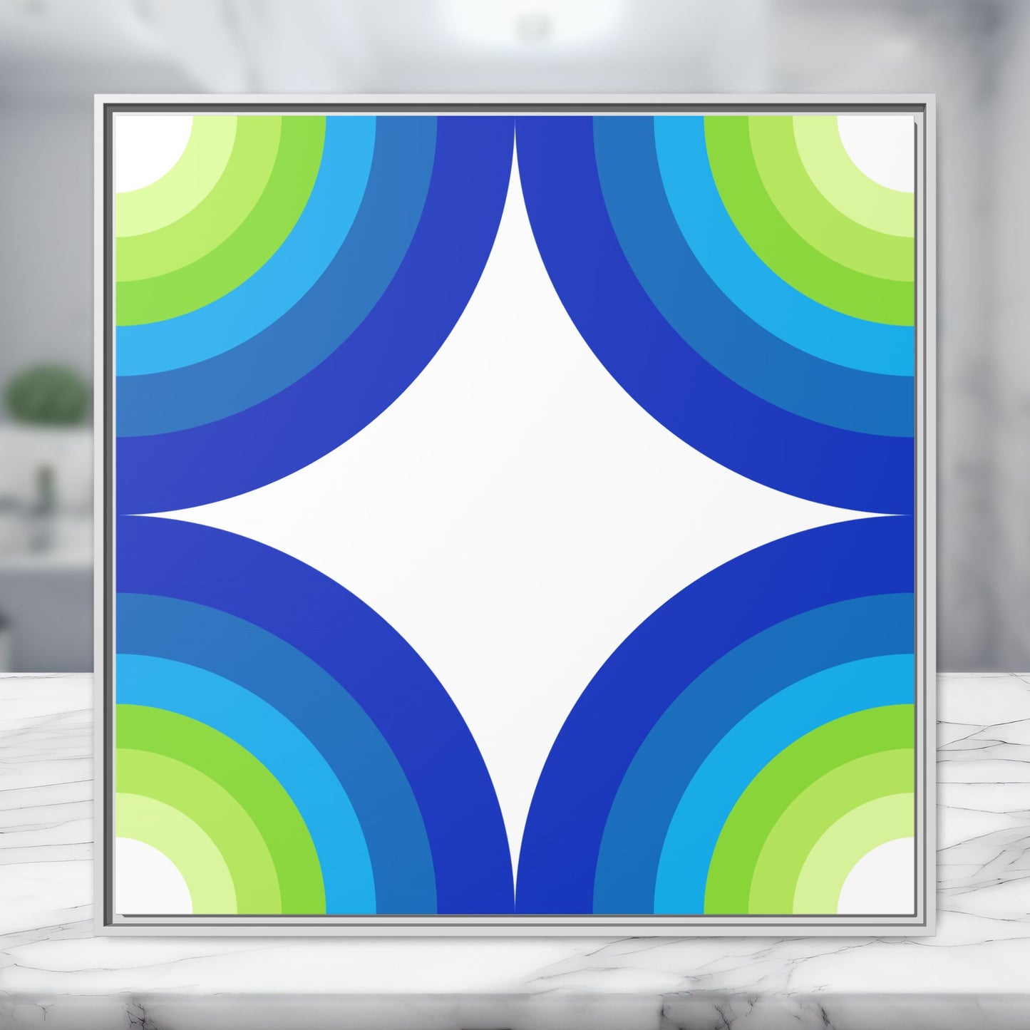 Modern Framed Geometric Canvas Art | Bold Color Meets Clean Framing