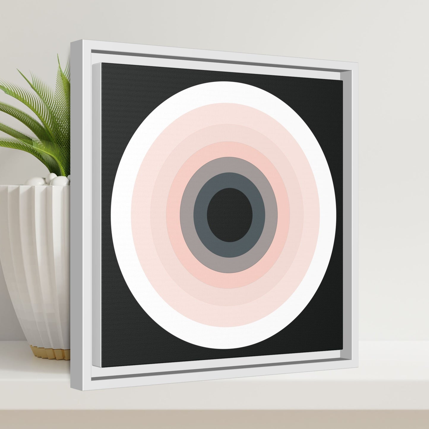 Modern Framed Geometric Canvas Art | Bold Color Meets Clean Framing