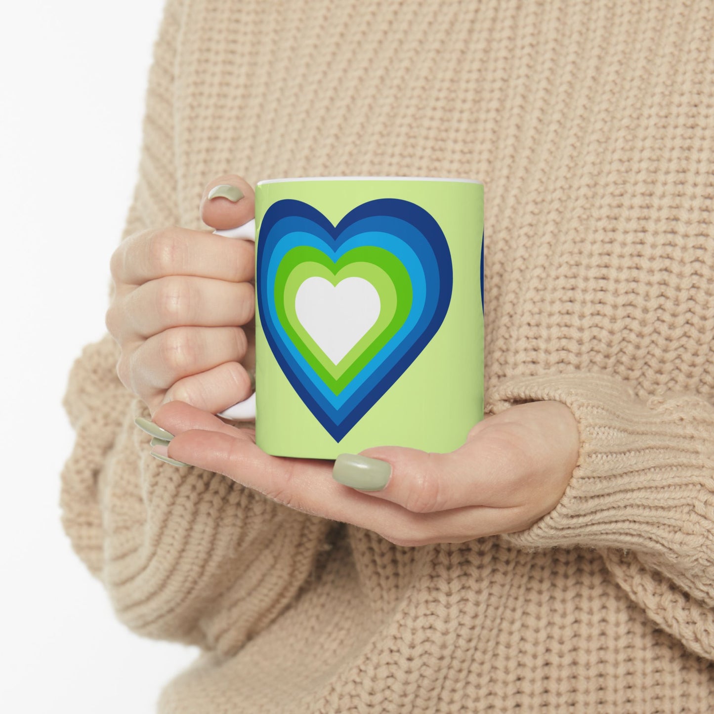 Geo Art Heart Mug – Bold Color, Daily Joy