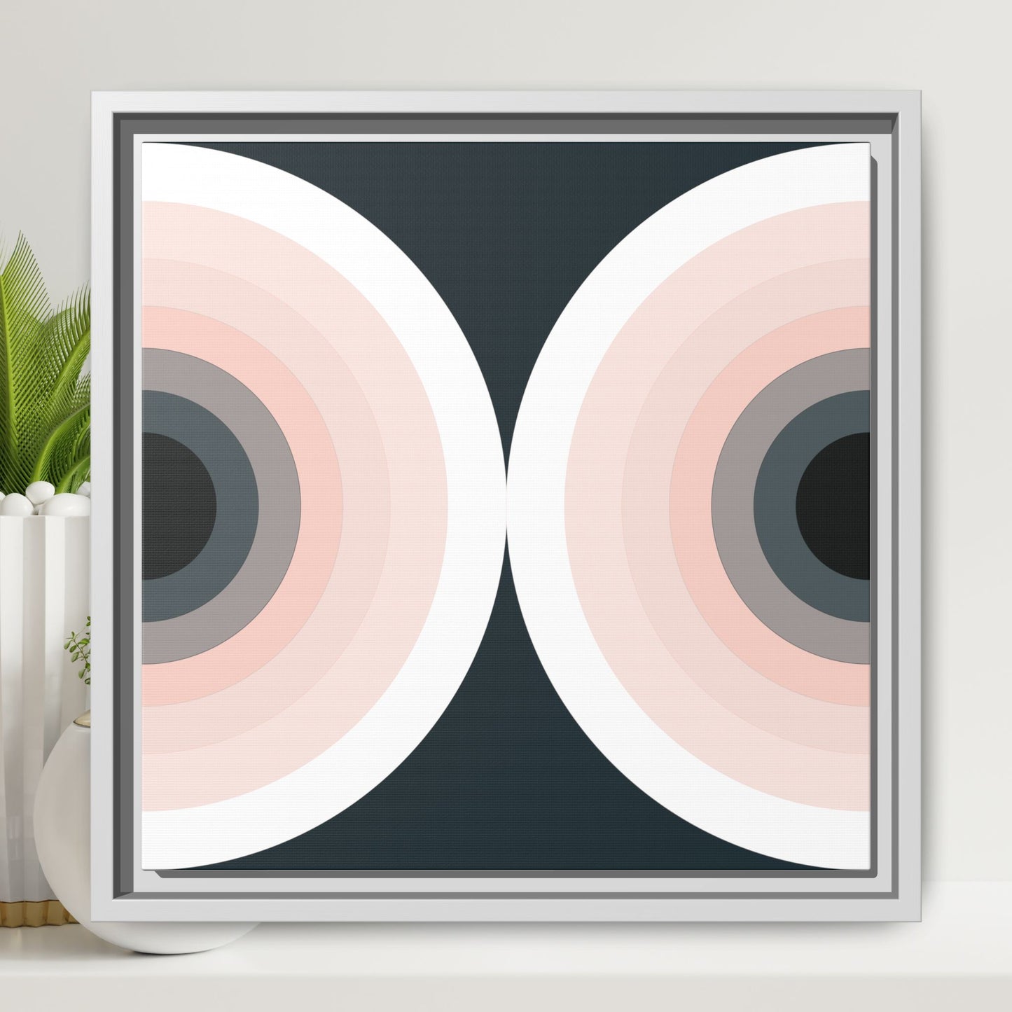 Modern Framed Geometric Canvas Art | Bold Color Meets Clean Framing